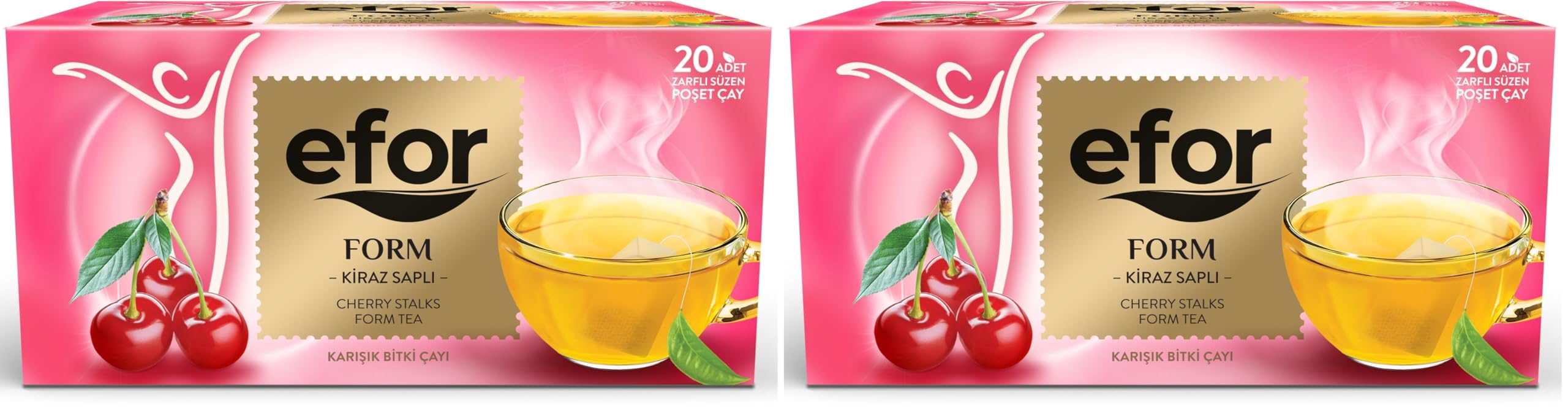 Efor Kiraz Saplı Poşet Bardak Çay 20x2 g 2li paket