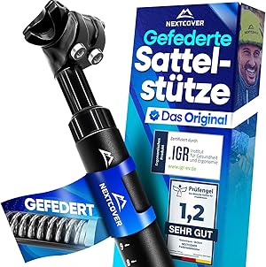 NEXTCOVER® Sattelstütze gefedert - Das Original - mit 27.2/30.9/31.6/34.9mm Durchmesser und [Comfort-Spring] Technologie I gefederte Sattelstütze, Sattelstange, Federsattelstütze