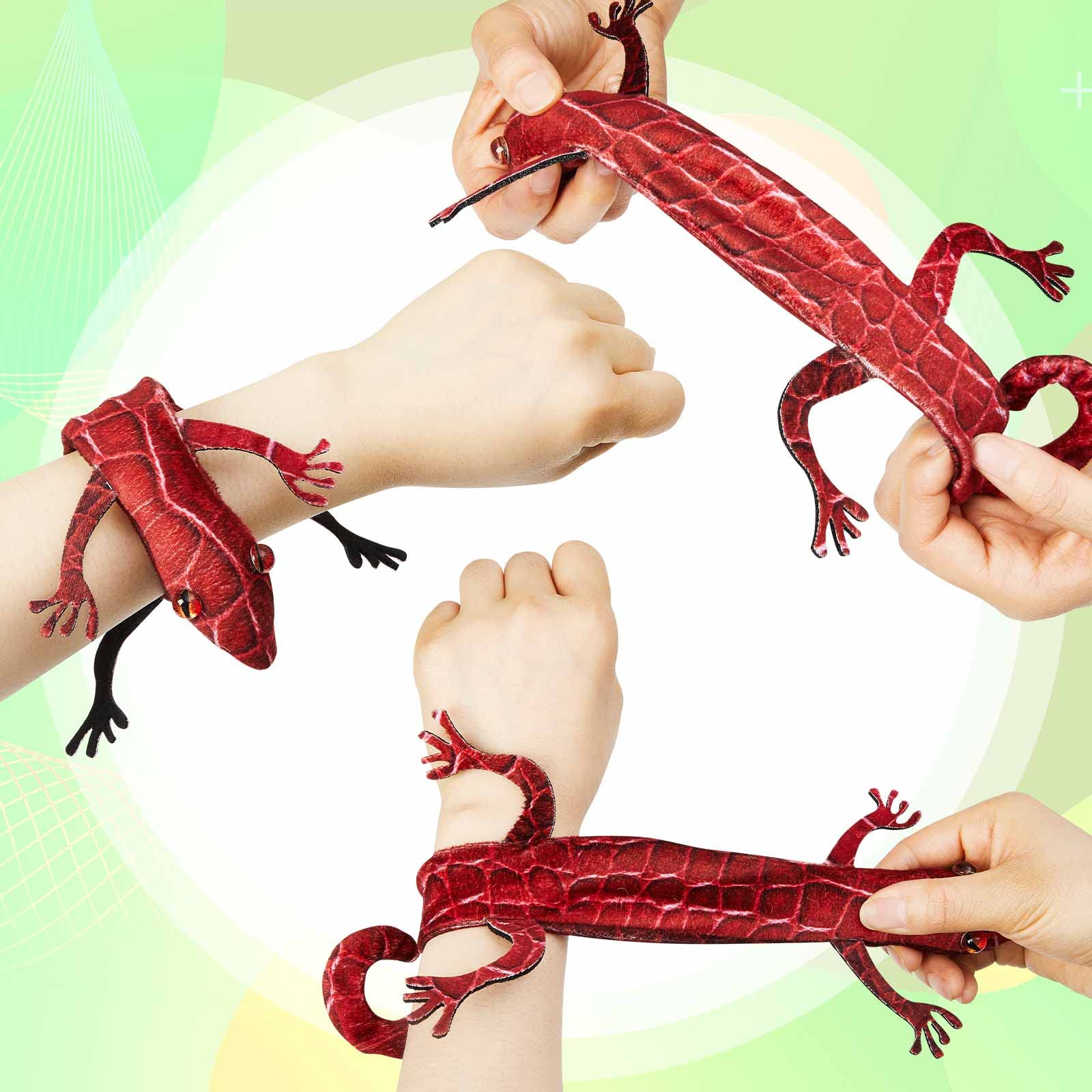 Snapklik.com : 16 Pieces Snake Slap Bracelets Reptile Snap Bracelets ...