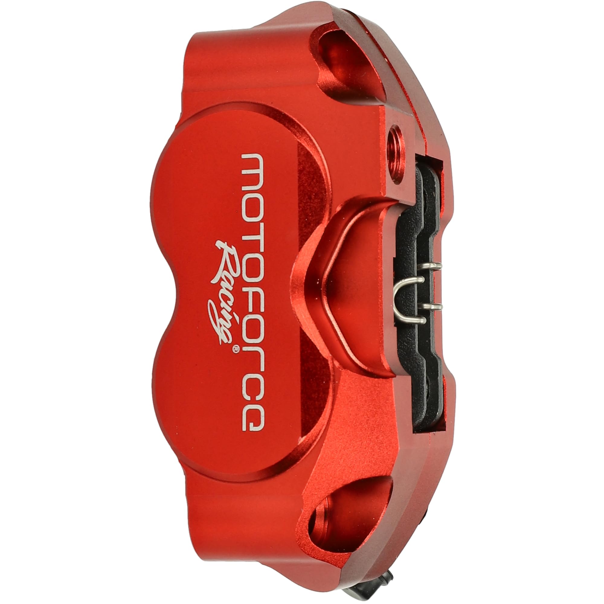 Pinza Freno Radiale Anteriore Posteriore 4 Pistoncini Motoforce Racing Rosso