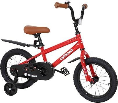 Outroad Kids Bike, Foldable/Classic Children's Bicycle for Boys Girls Age 3-9 Years, 14 16 18 Inch Toddlers Bike with Training Wheels, Multiple Colors