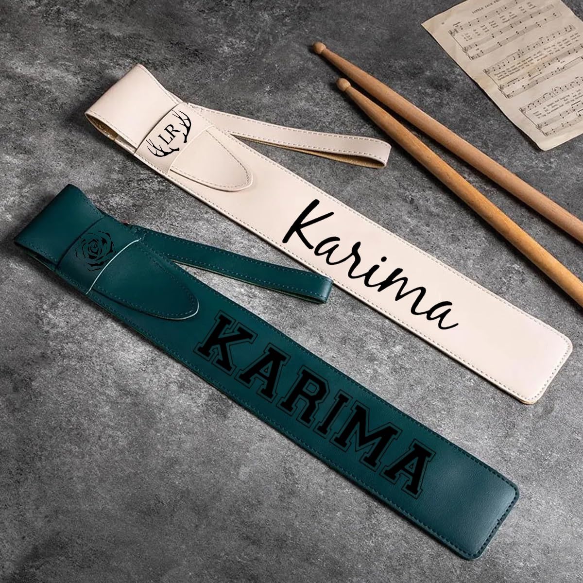 Custom Drum Stick Bag With Name, Portable Leather Drumstick Bag For Percussion Instrument Accessories, Drumsticks Storage Organizer Holder, Personalised Gifts For Drummer