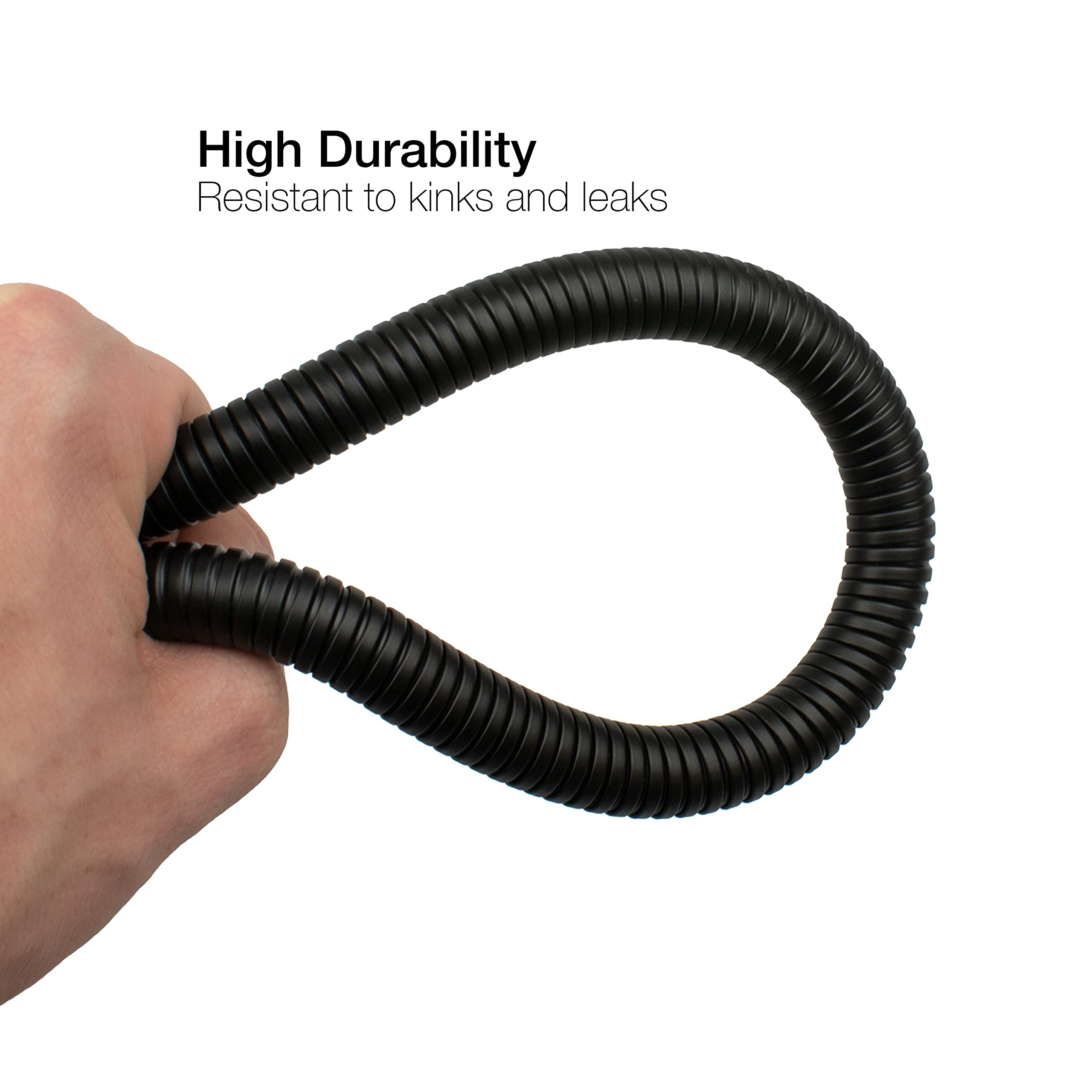Tubo doccia in acciaio inox nero da 1,2 m, tubo doccia di ricambio a prova di perdite e di attorcigliamento flessibile con connettori solidi Tubo doccia a mano (Classe energetica A+)