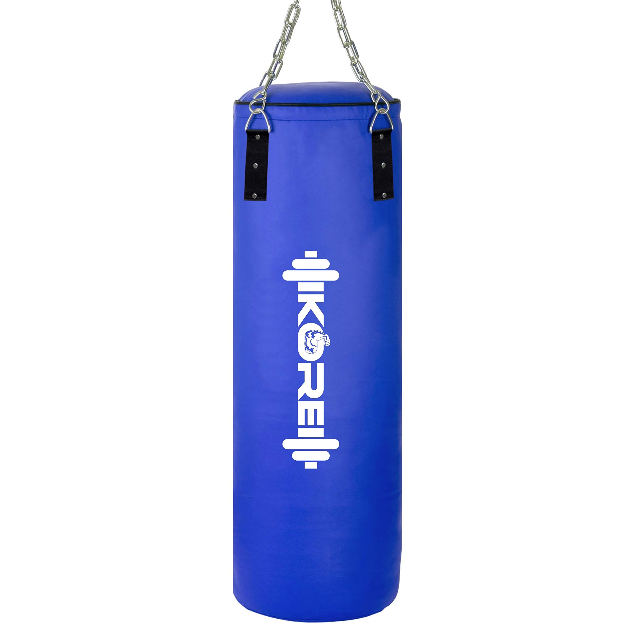 KORE Phantom 3 Feet Unfilled Heavy Blue Punching Bag SRF Material Boxing MMA Sparring Punching Training Kickboxing Muay Thai with Rust Proof Stainless Steel Hanging Chain