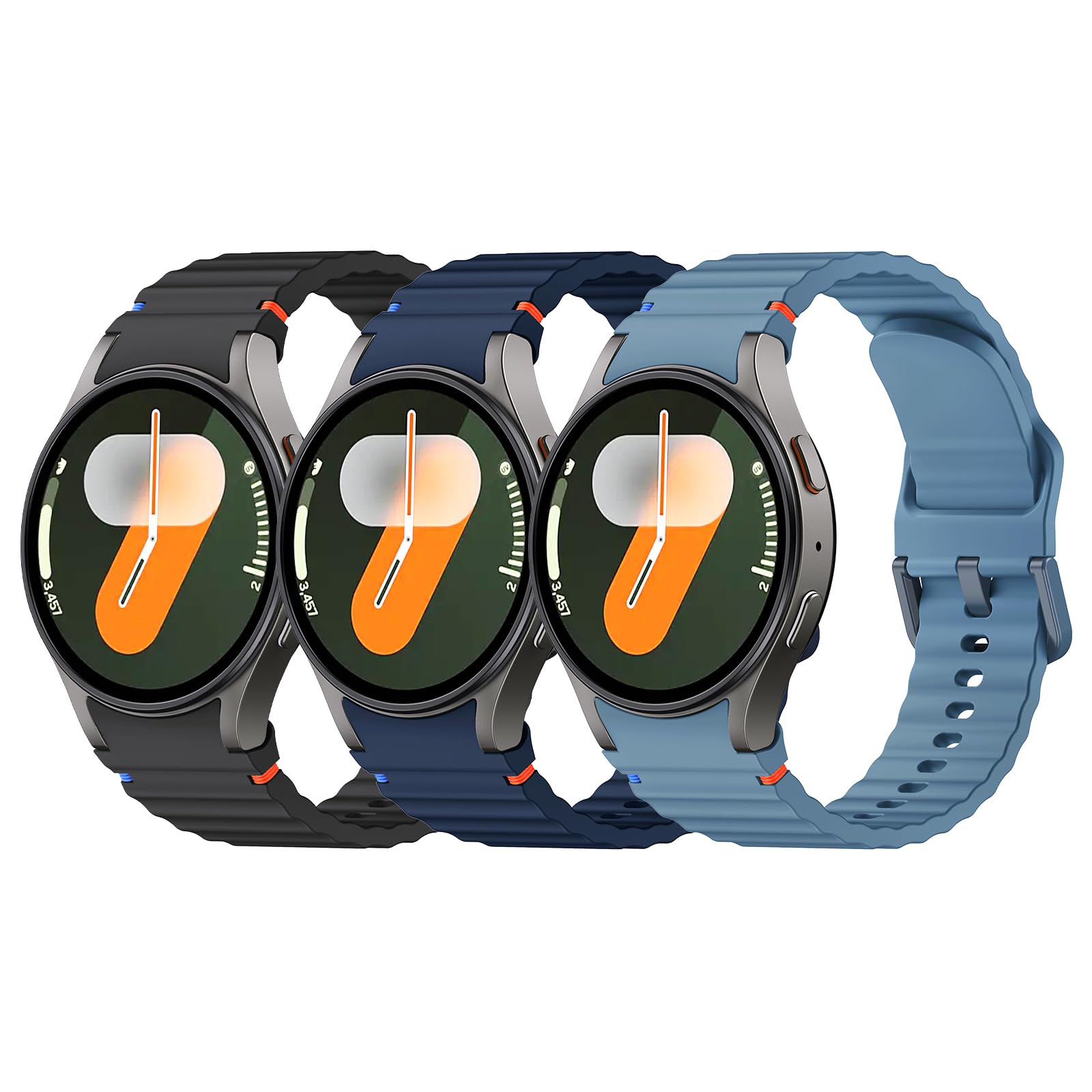 NotoCity Sport Watchbands Compatible with Galaxy Watch 7 Band 40mm 44mm,No Gap Soft Silicone Strap for Galaxy Watch 6 Classic 43mm 47mm/5 Pro 45mm/FE