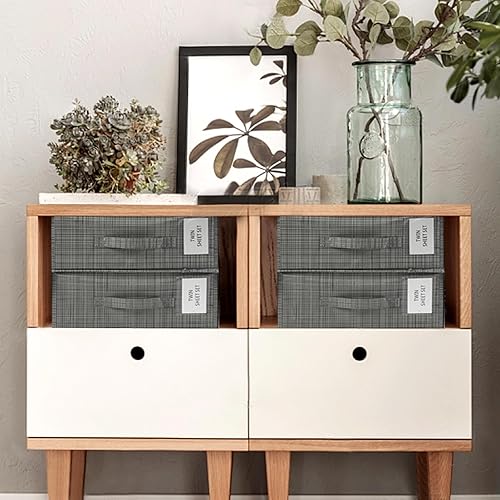 Miniatura 7 de SheetCube - Juego de sábanas organizador de 3 unidades (tamaño Queen o King o de gran tamaño), caja de almacenamiento plegable para juego de funda