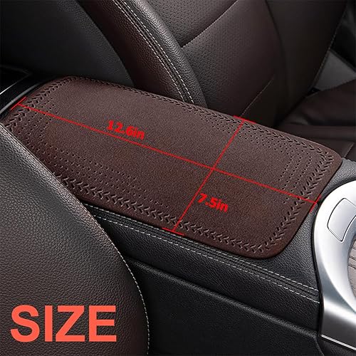 Miniatura 2 de Almohadilla de almacenamiento para reposabrazos de automóvil, funda de consola central de gamuza, tela de algodón lavable agradable a la piel,