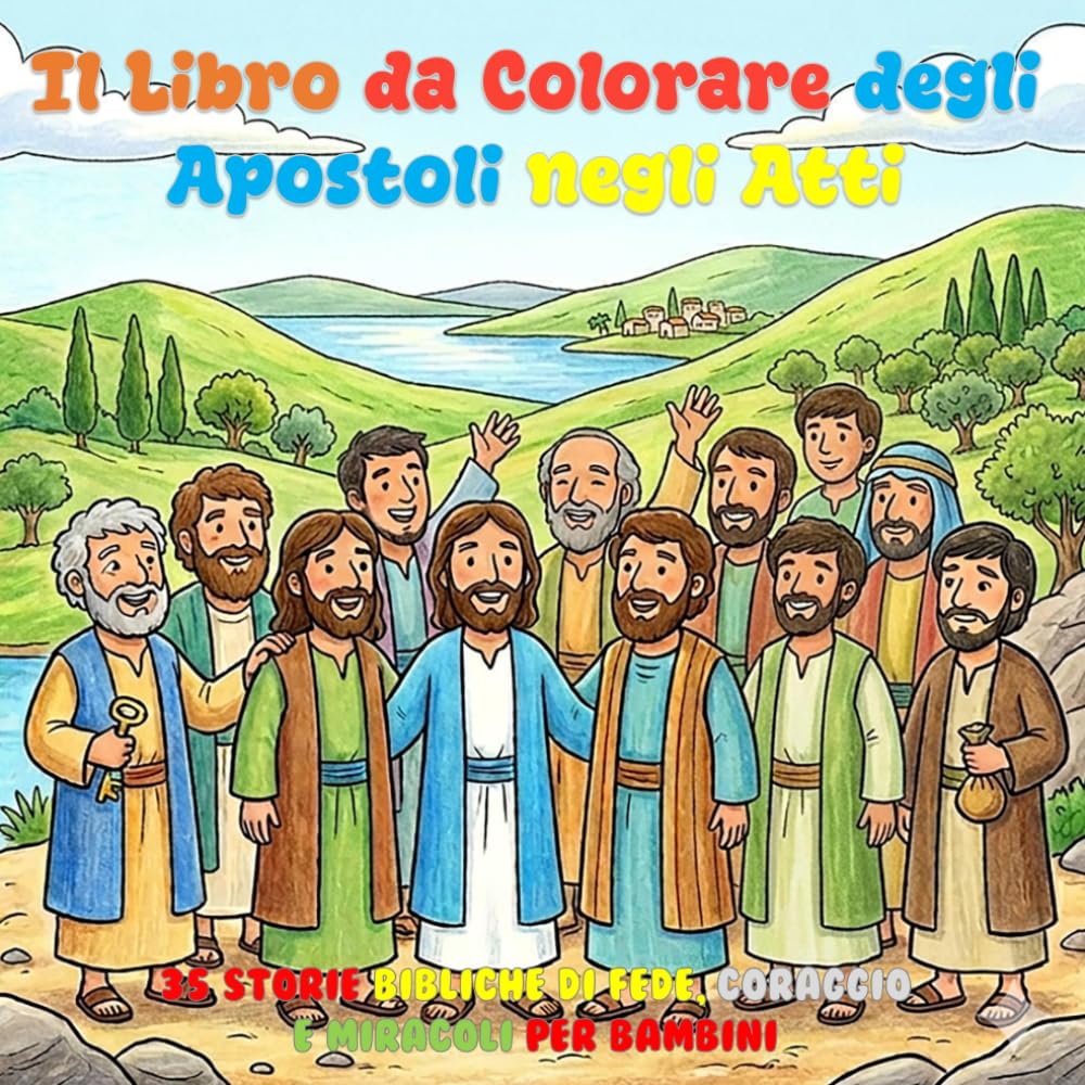 Il Libro da Colorare degli Apostoli negli Atti: 35 Storie Bibliche di Fede, Coraggio e Miracoli per Bambini