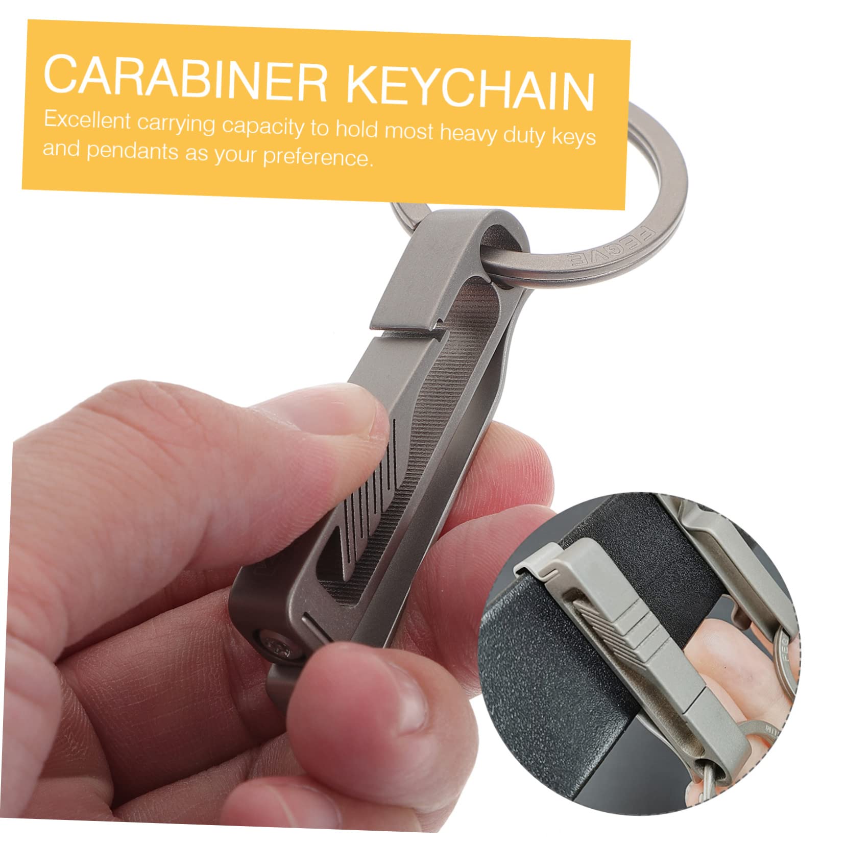 Sosoport Titan Schlüsselanhänger Karabiner Clip Aus Titanlegierung Leichter Karabinerhaken Mit Sicherer Klickfunktion Duty Gürtel Zubehör Für Männer Tragbarer Schlüsselring Für Taschen Und Gürtel