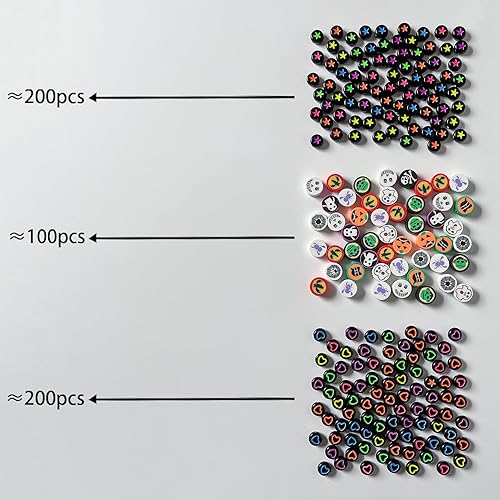 Miniatura 2 de 500 cuentas espaciadoras de arcilla polimérica de Halloween, cuentas de arcilla polimérica, cuentas de arcilla de Halloween, cuentas de mezcla de