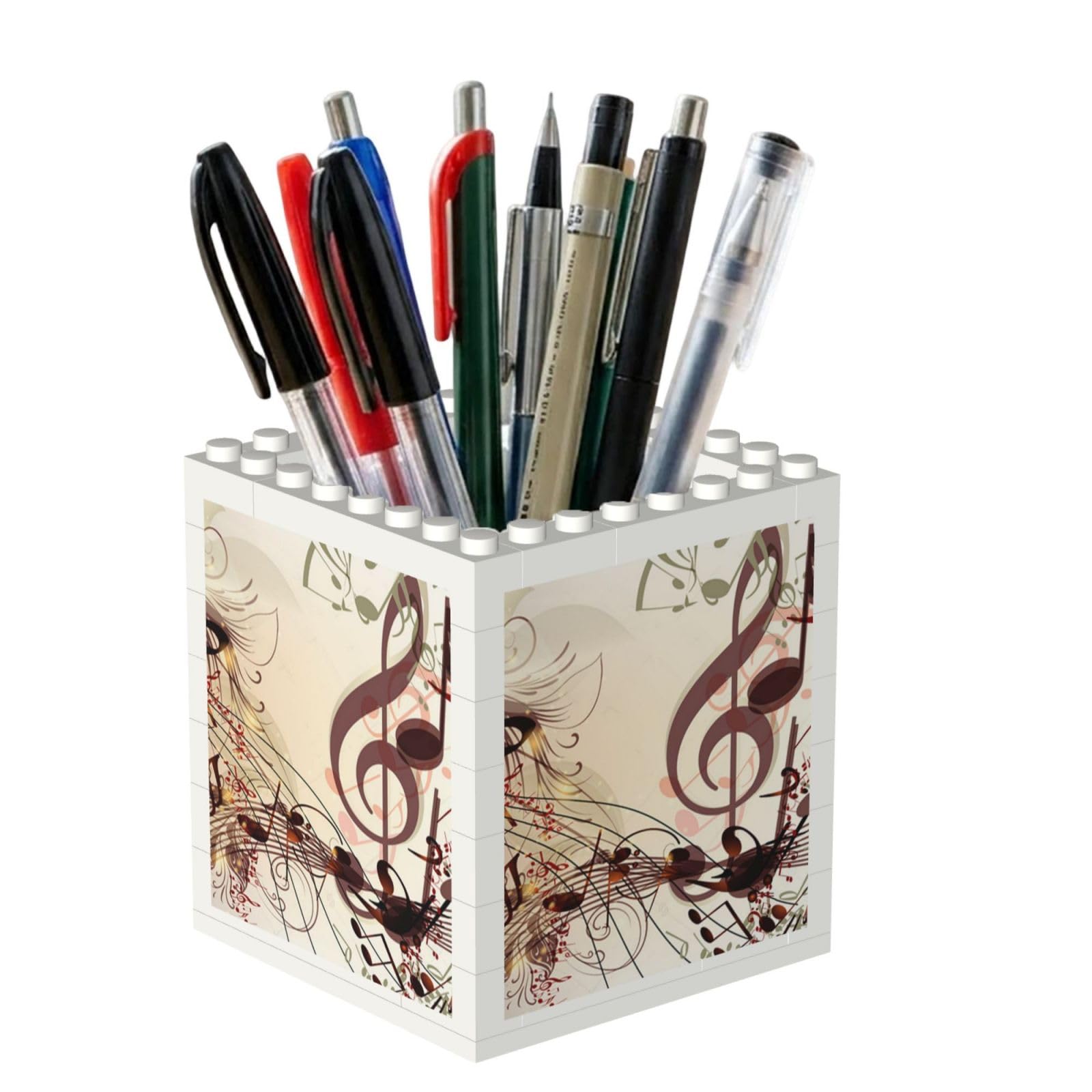 Poadnly Music Notes, Pen Pot Pencil Holder for Office Home School, Compact Desk Organiser for Office Stationery