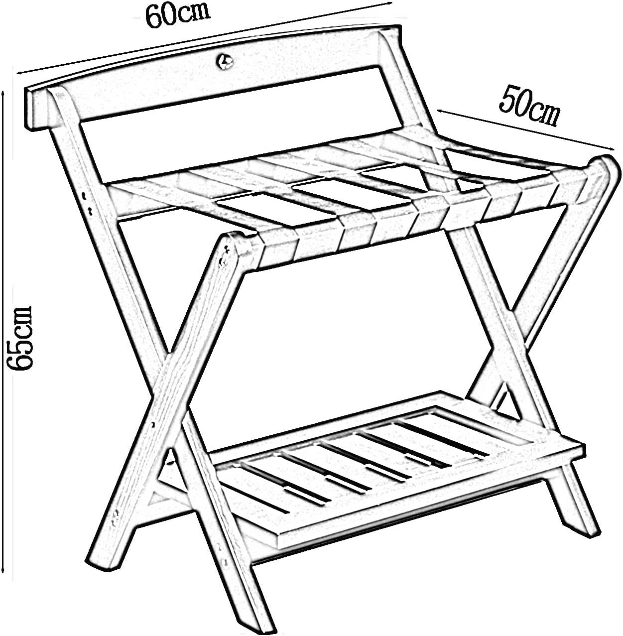 Portaequipajes for habitación de invitados, soporte plegable for maletas, portaequipajes plegable de suelo a techo, percheros de madera maciza for muebles de hotel.(White)
