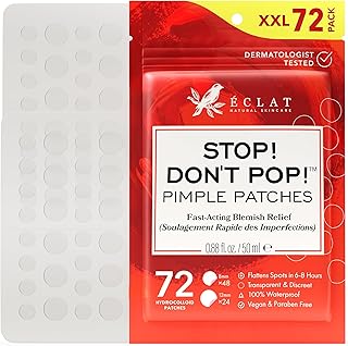 Pimple Patches for Face, Hydrocolloid Patches for Acne, Mighty Patch to Cover Zit & Blemishes, Acne Patch Spot Stickers, Invisible Spot Patches, Breakout-Fighting Day and Night Dots for Spot