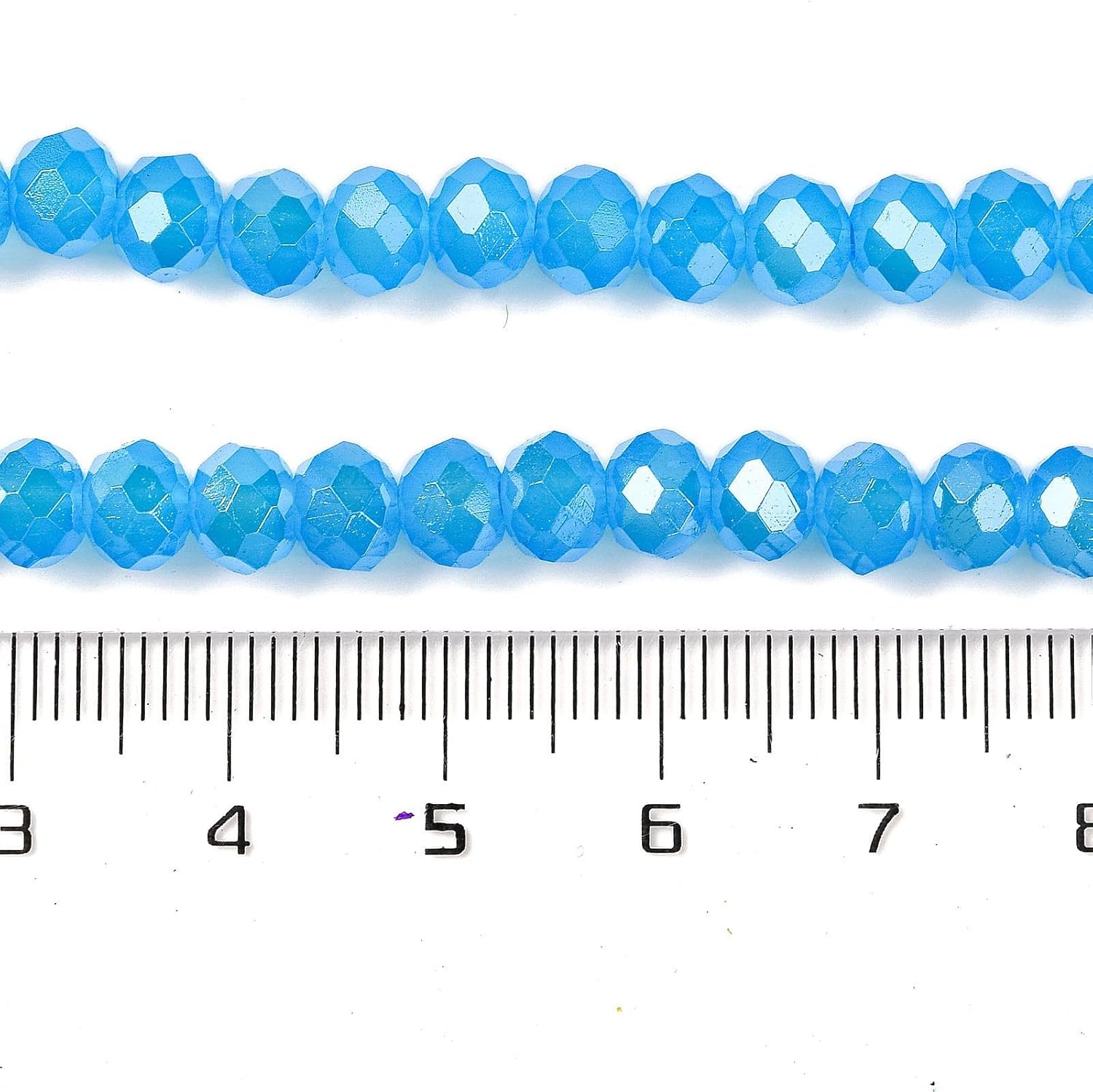Elecrelive 20 Strands 8mm Glass Faceted Beads Rondelle Glass Loose Beads Slate Blue Rainbow Crystal Bulk for DIY Bracelet Necklace Earring Keychain Supplies