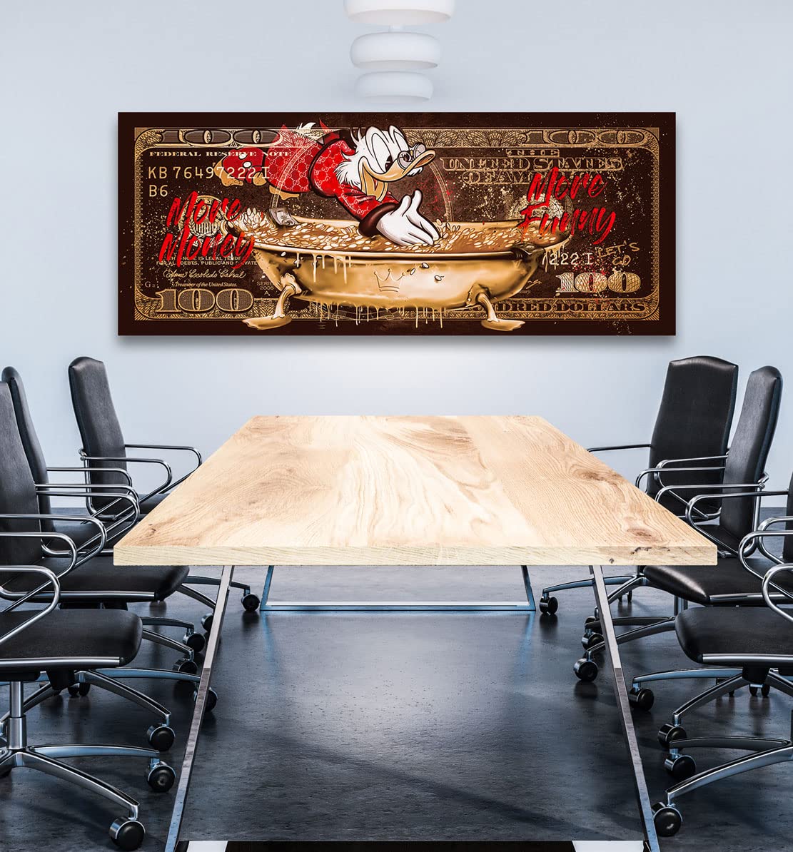 Kunstgestalten24 Leinwandbild Dagobert Dollar More Money Vintage Style Wandbild Kunstdruck Raum- u. Wanddekoration