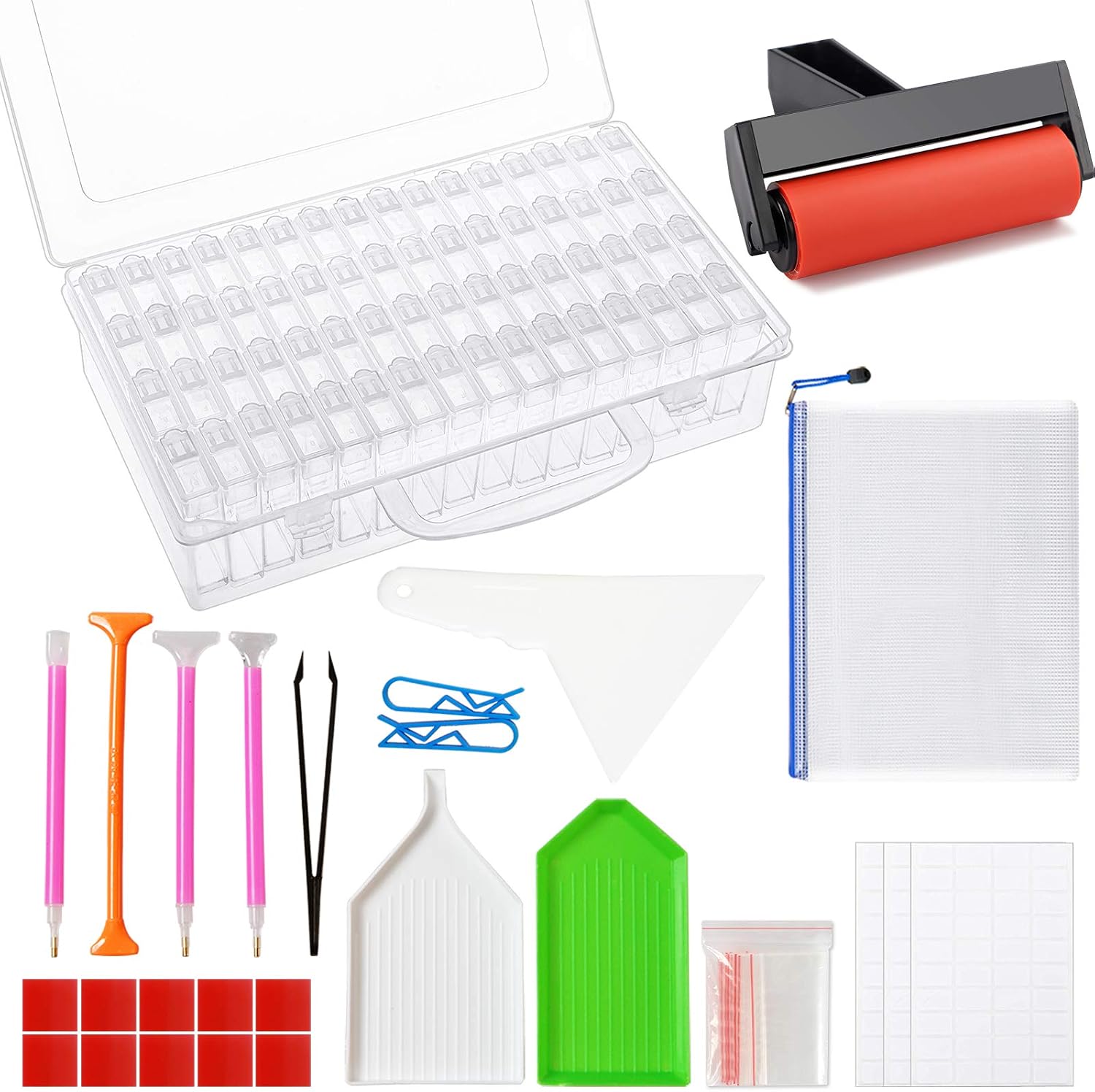 Outuxed 119Pcs Diamond Painting Tools, Diamond Painting Accessories Kit with Diamond Painting Roller and Diamond Storage Container Box for 5D Diamond Painting
