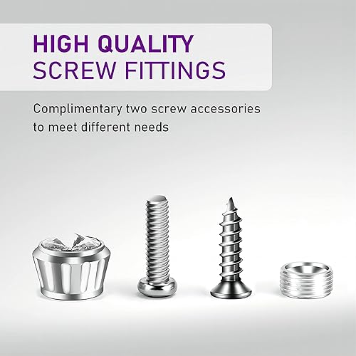 Miniatura 3 de Gseigvee Pack-4 - Juego de tornillos para matrícula, tapones de rosca antirrobo de diamantes de imitación de cristal, marco de matrícula de aleación