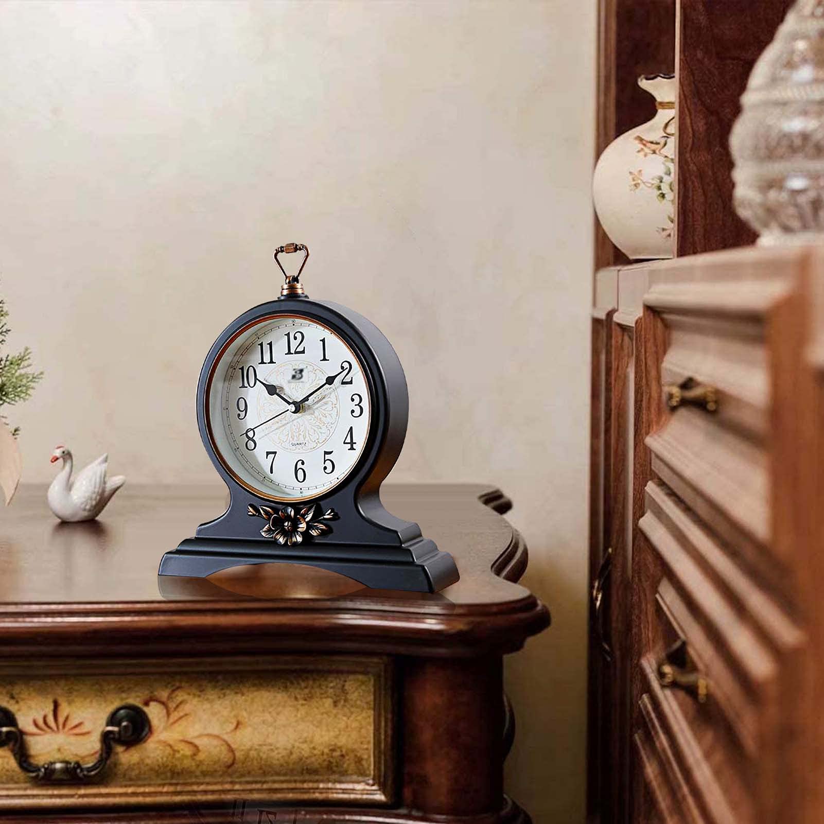 Amazon.co.jp: rnuie 卓上時計 テーブル装飾用 レトロマントル時計
