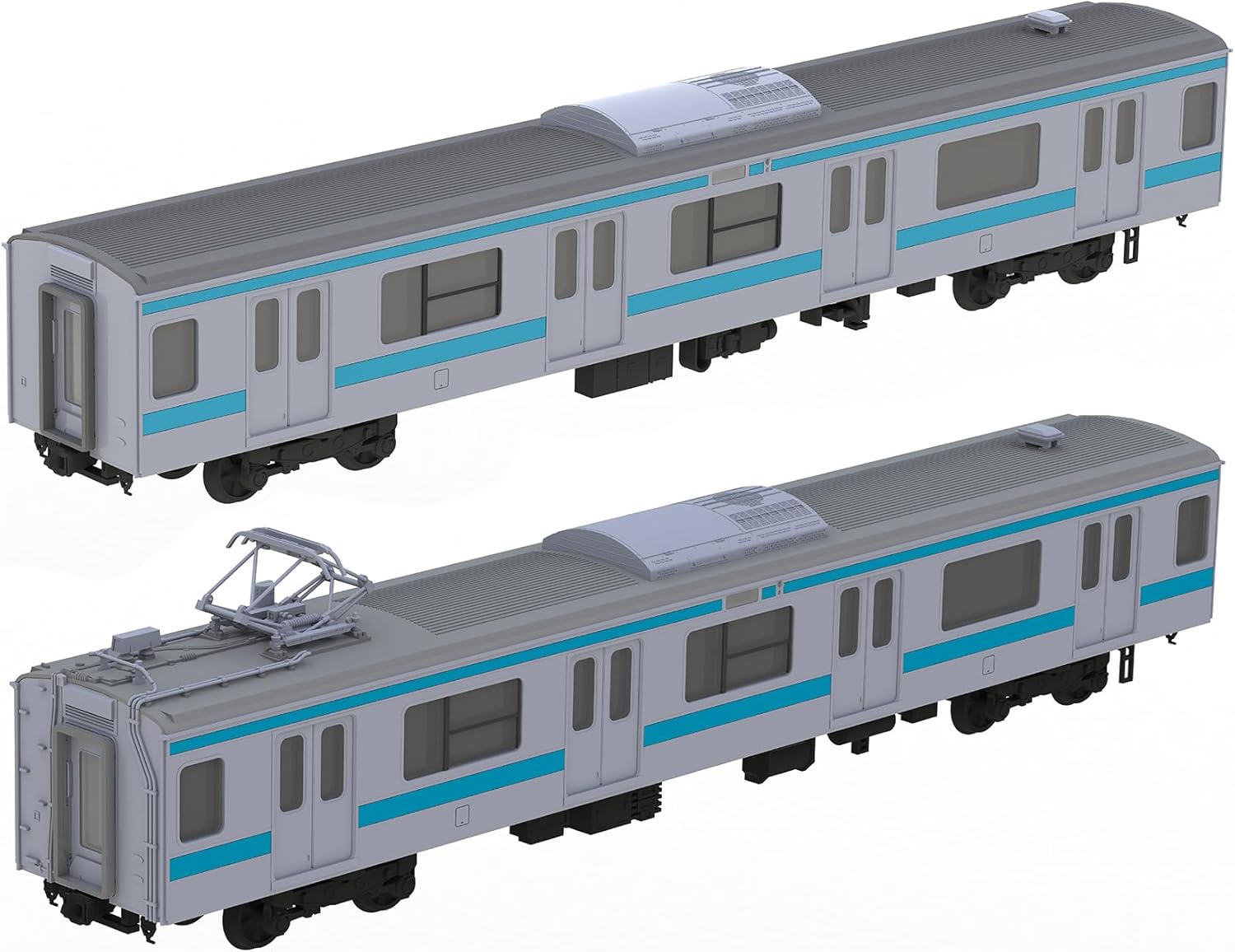 PLUM Plakit-Extra 1/80 JR East Japan 209 Series DC Train Type Keihin-Tohoku Color Moha 209/Moha 208 Display Model Unpainted Plastic Kit PP178