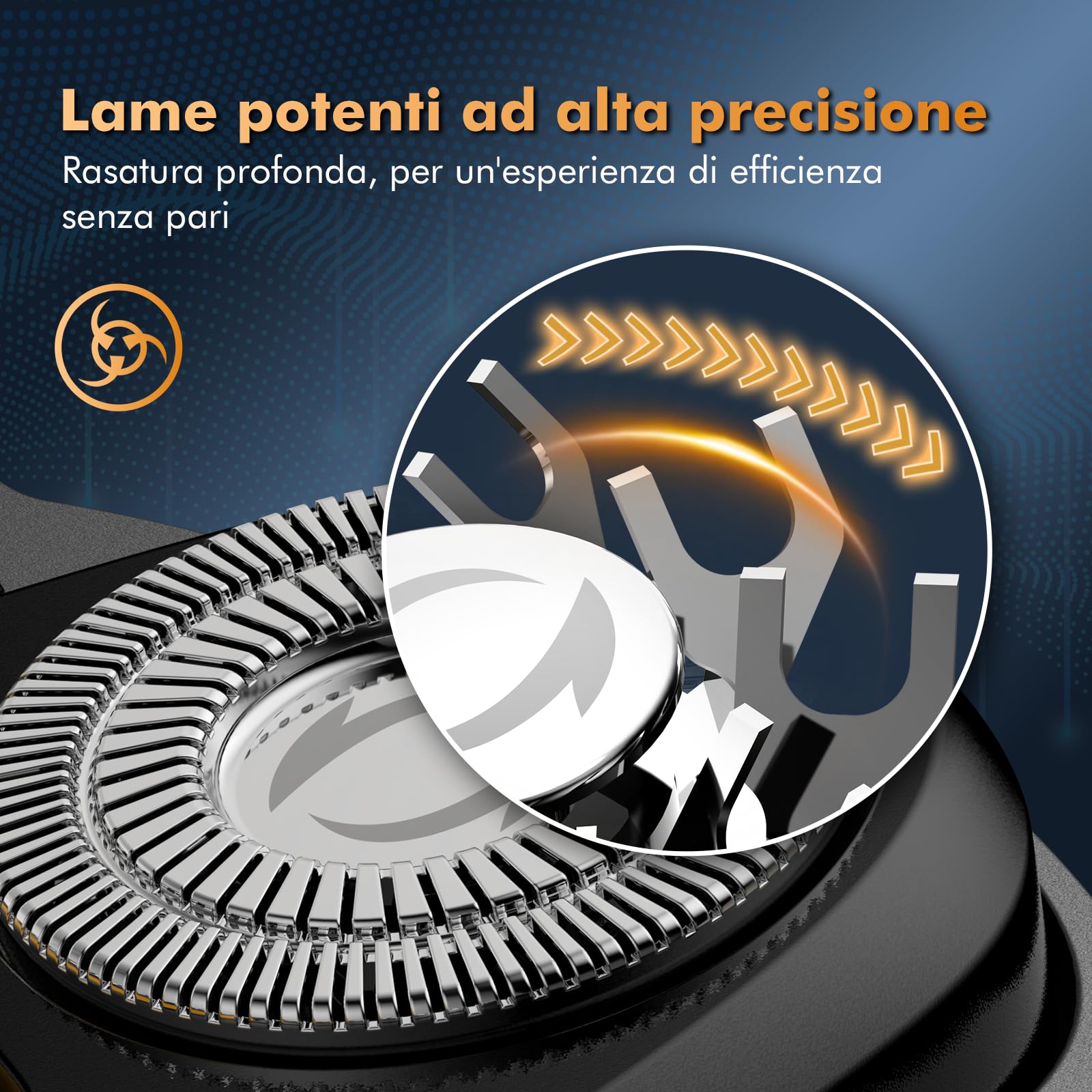Rasoio Elettrico Testa Calva Uomo, IPX7 Impermeabile Rasoio Elettrico Barba, 6D Rasoio Testa Magnetiche, Rasoio Capelli Uomo Testa Calva con Display LED &Type-C