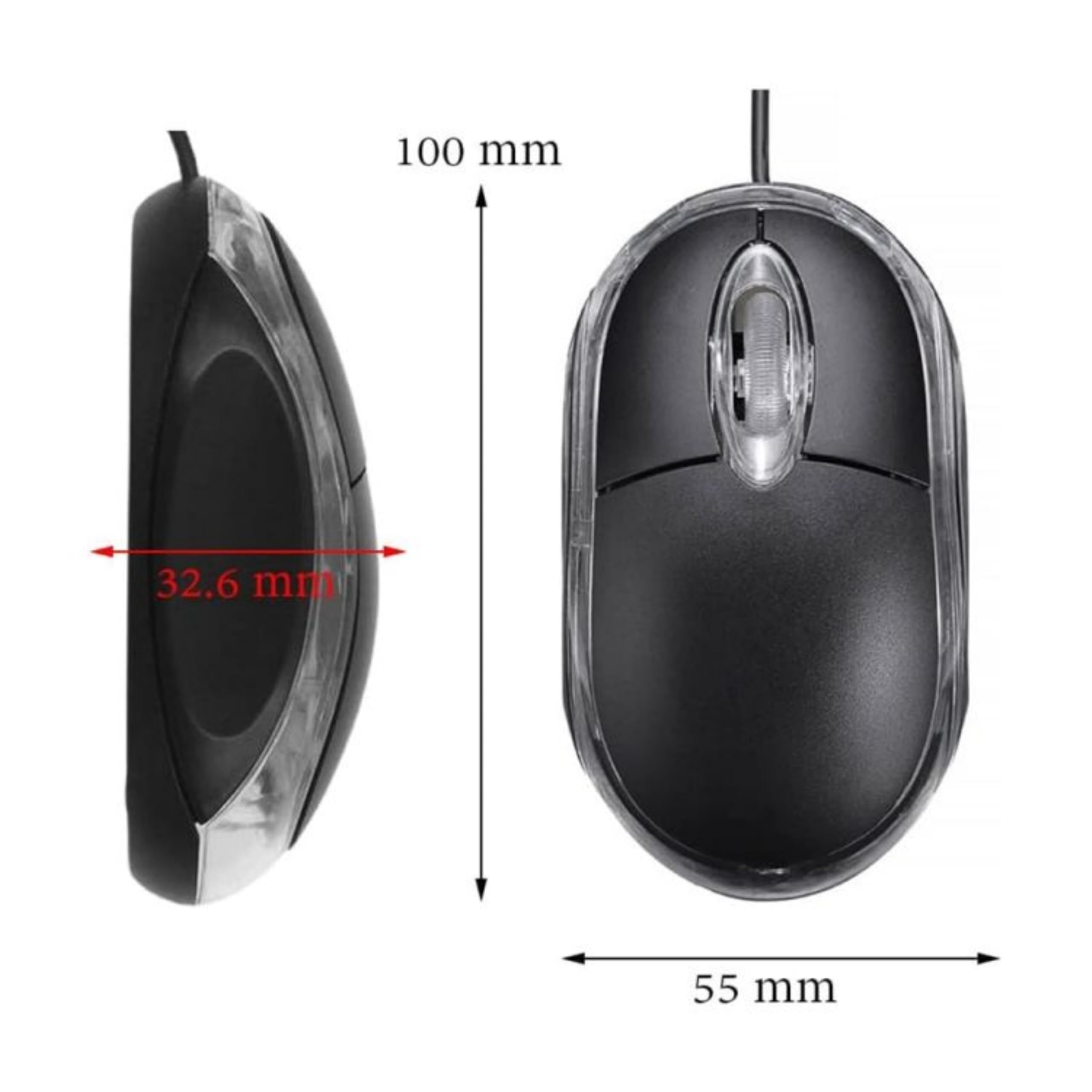 ANRANK UM2030AK - Ratón óptico USB 3D con 3 botones, rueda de desplazamiento, luz LED, color negro