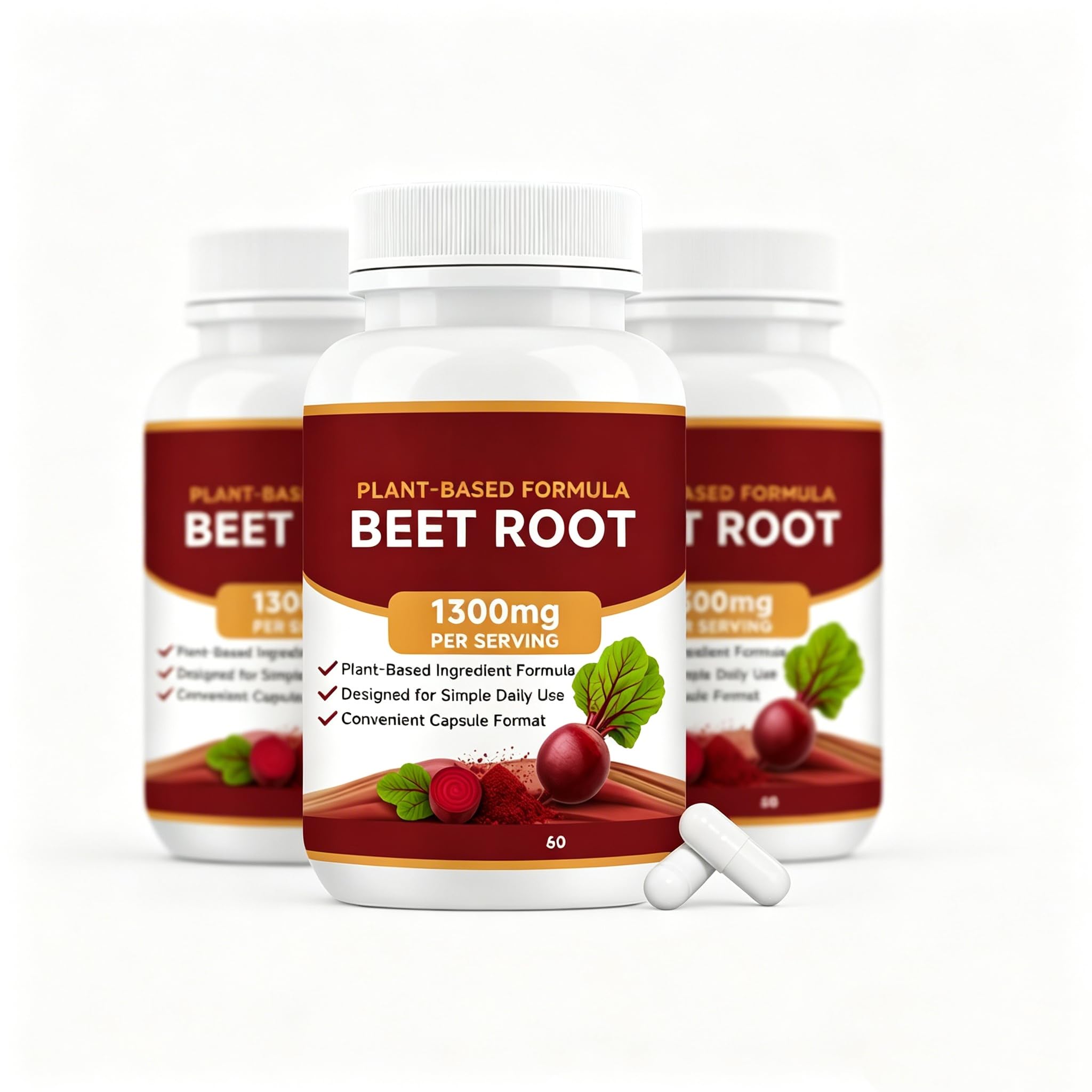 Bio-Rübenwurzel | Durchblutungs- und Vitalitätsunterstützung | 60 zählen,3pcs