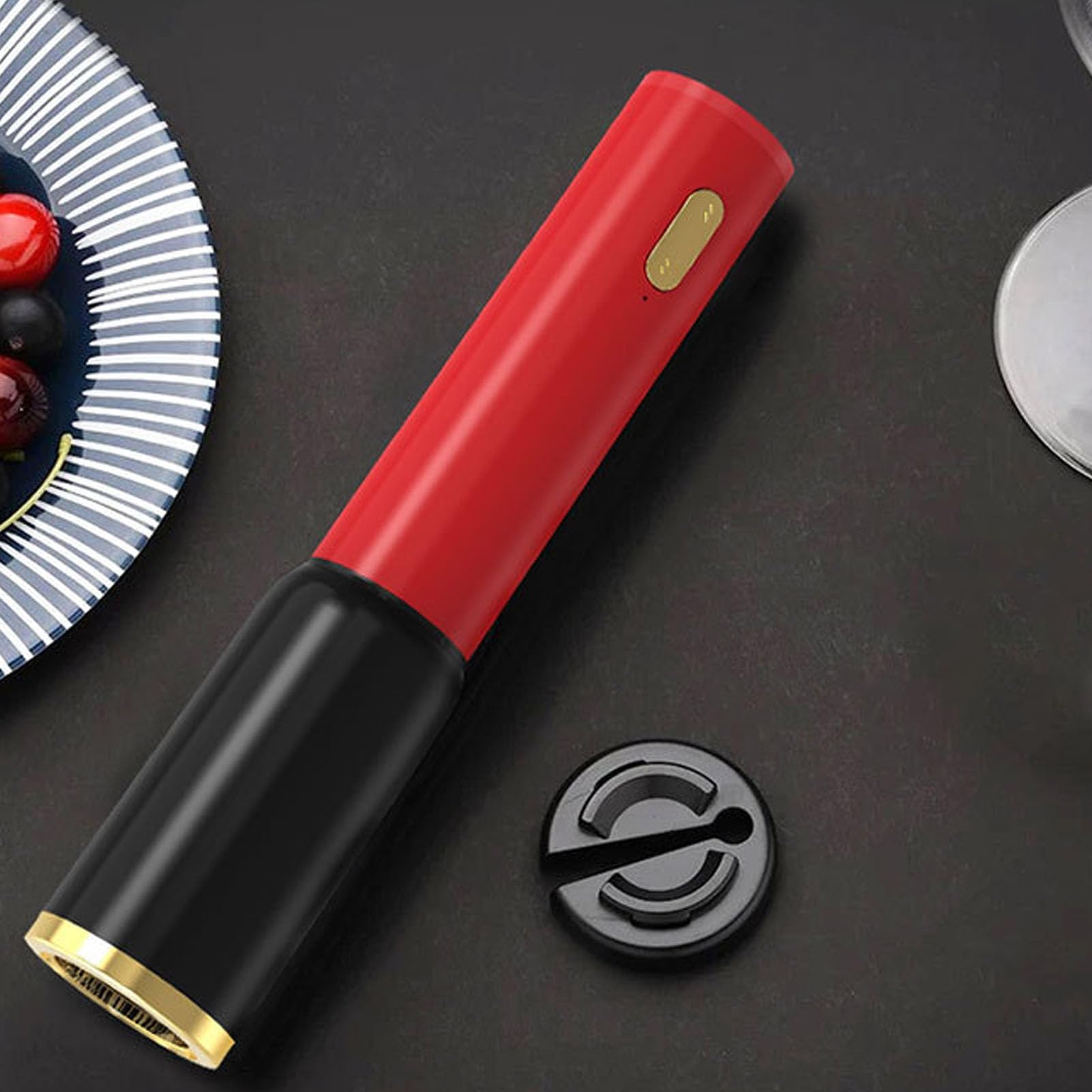 Apribottiglie Elettrico, Apribottiglie Automatico con Un, Cavatappi Elettrico con Batteria Ricaricabile da 1000mAh e Tagliacapsule per Matrimoni, Feste in Domestica