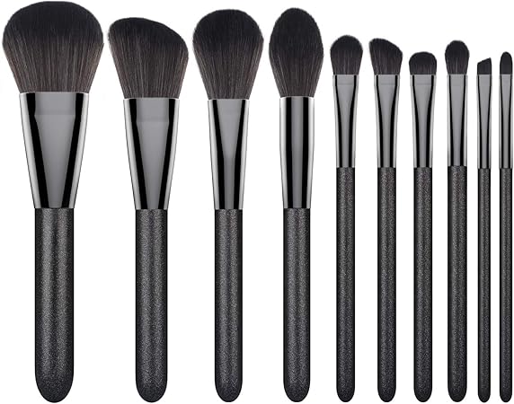 Amazon Luxspire メイクブラシ 10本セット 高級繊維毛アイブラシセット 柔らかい化粧筆 フェイスブラシ 化粧ブラシセット メイク筆 黒い星空 Black Luxspire メイクアップブラシ 通販