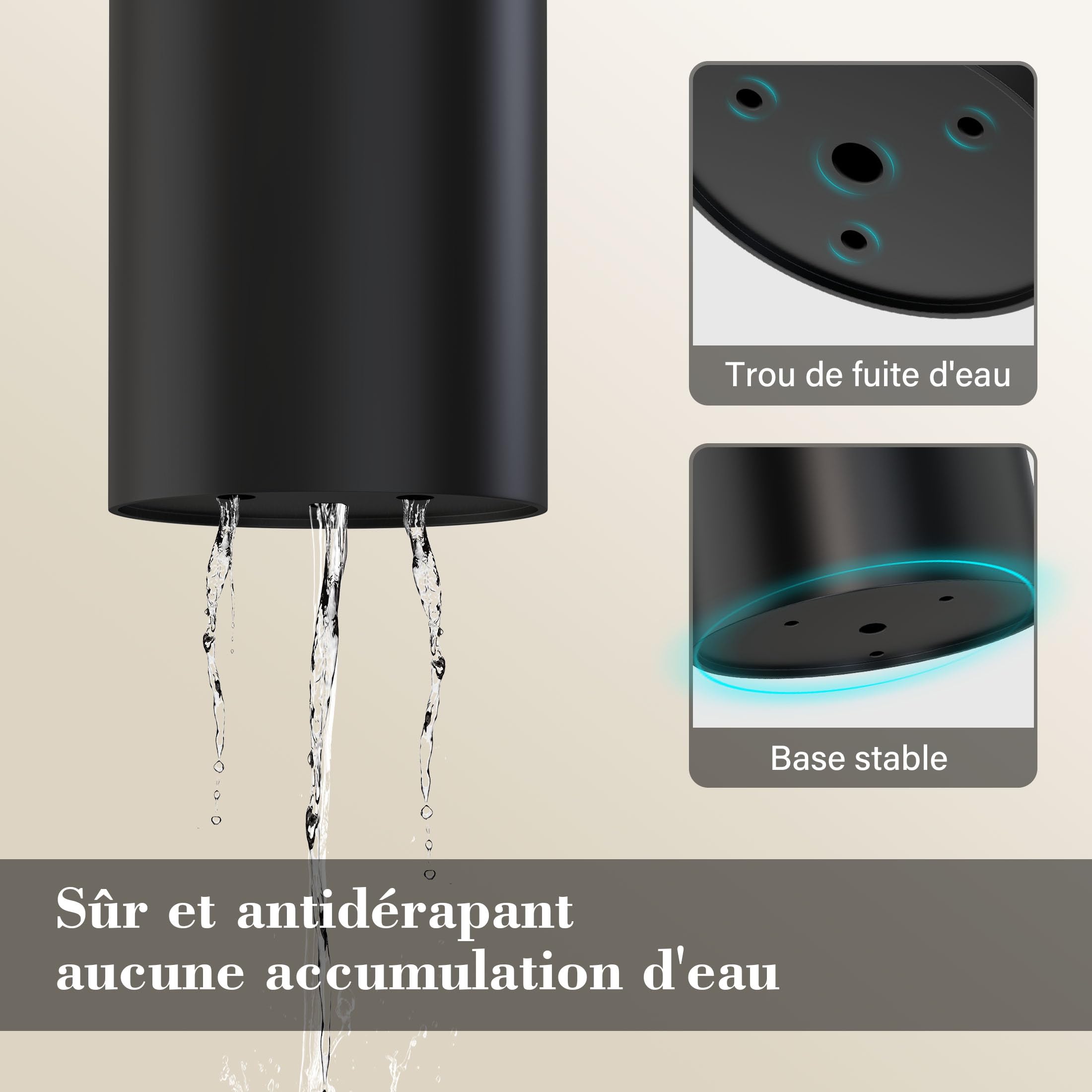 Porte Couteau, Bloc Couteaux Cuisine Vides, Universel Range Couteaux de Cuisine avec Lattes Flexibles, sans Couteaux, Noir