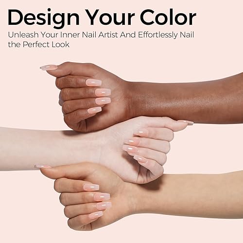 Miniatura 2 de TOMICCA Esmalte de uñas en gel nude, 15ml de esmalte de gel nude claro, se absorbe con LED UV, se necesita curado, color translúcido duradero para