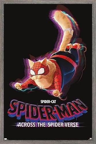 Marvel Spider-Man: Across The Spider-Verse - Póster de pared de una hoja de Spider-Cat, 22.4 pulgadas de largo x 14.7 pulgadas de ancho, versión