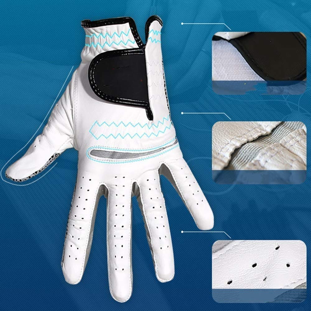 Echtes Leder Golfhandschuhe Männer Linke Hand rechts (EIN Paar) Wertpackung Premium Fühlen Sie Sich fit und den Komfort (Size : 25)