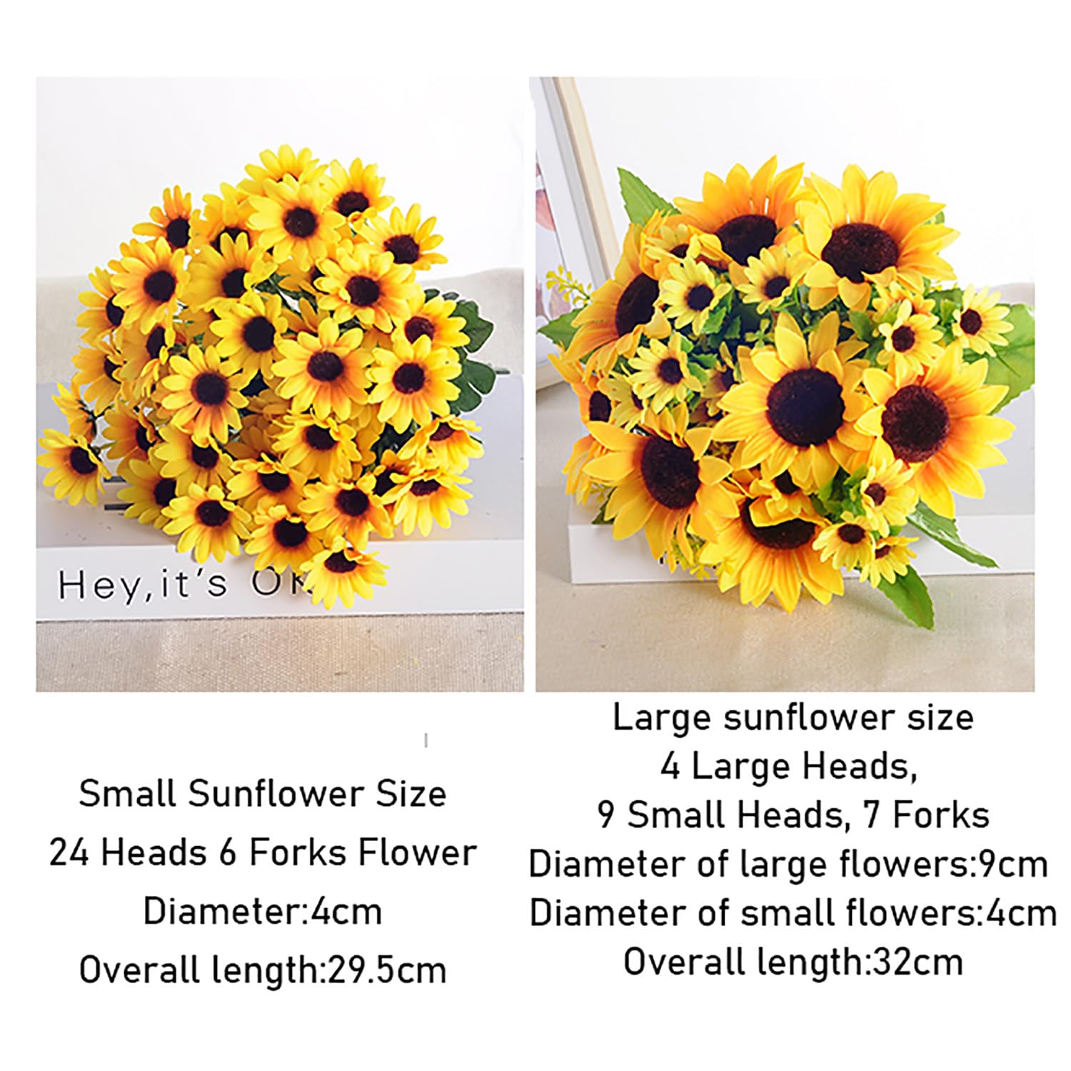 Girasoli finti da 23,6 al tatto, girasoli artificiali, centrotavola di girasoli finti, decorazioni floreali fai da te, decorazioni per matrimoni/casa - Italia