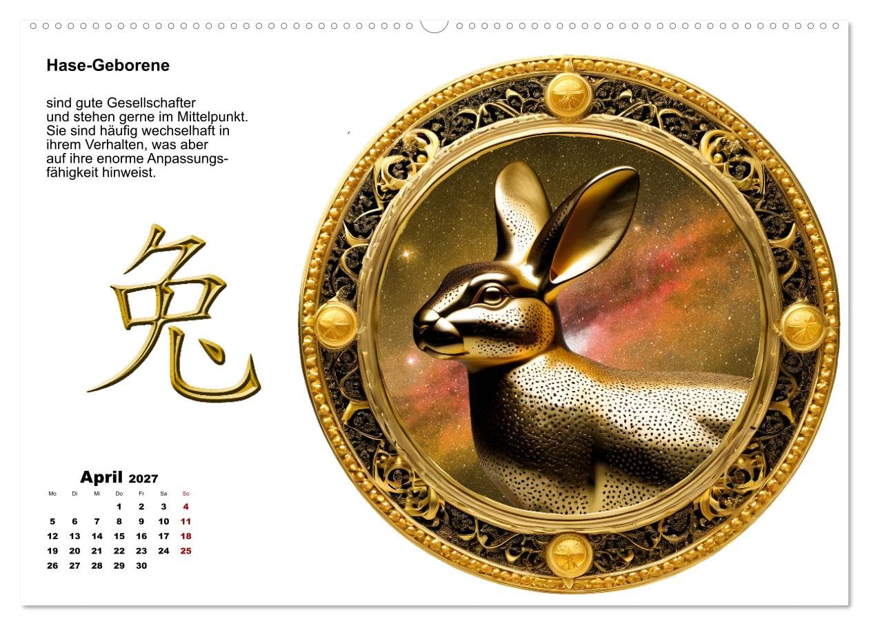Chinesische Sternzeichen (hochwertiger Premium Wandkalender 2027 DIN A2 quer), Kunstdruck in Hochglanz: 2025 - das Jahr der Schlange (CALVENDO Hobbys)