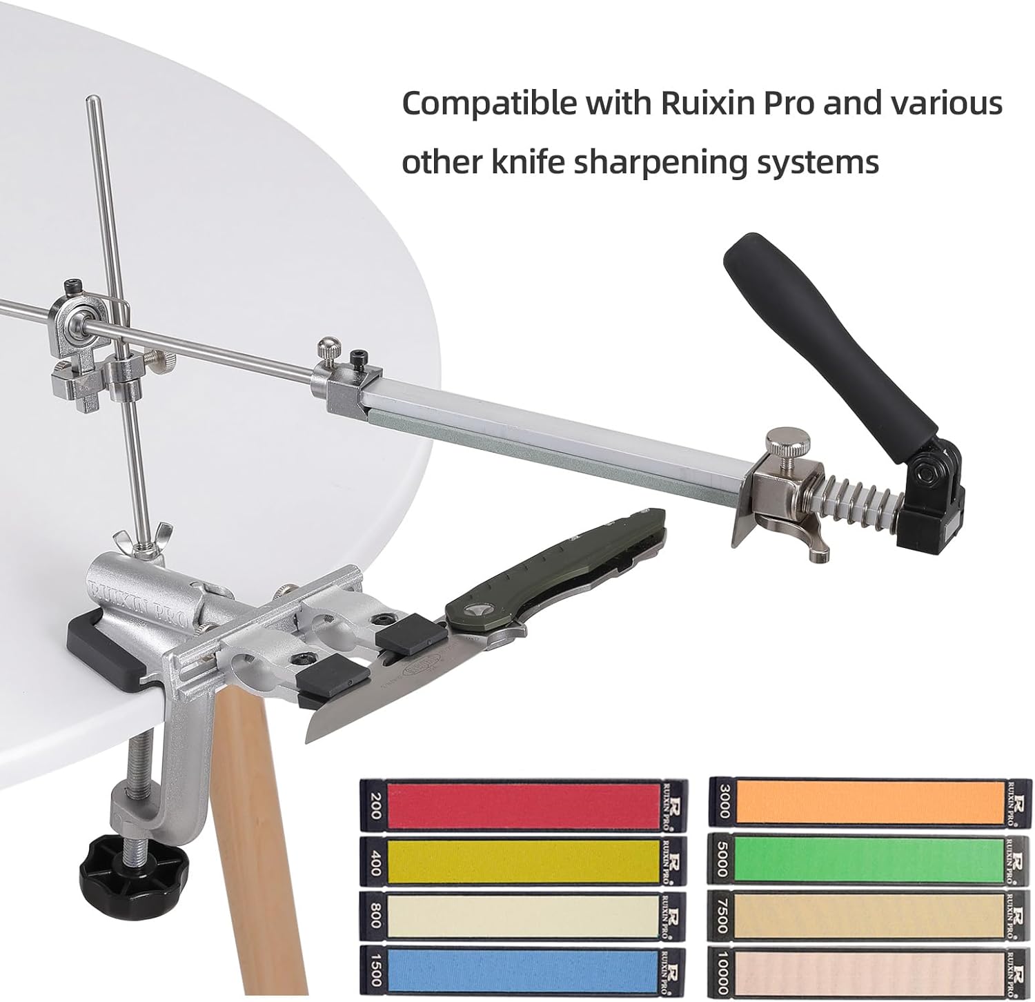 8PCS Diamond Sharpening Stones, #200#400#800#1500#3000#5000#7500#10000 Grit Professional Whetstone Kit for Kitchen Outdoor
