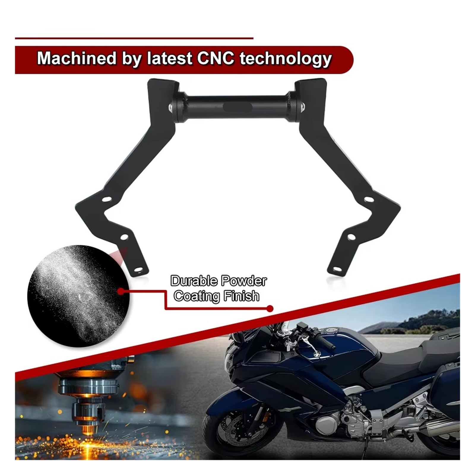 supporto navigazione moto Per Yamaha FJR1300 2013-2024 FJR 1300 Supporto Del Basamento Telefono Staffa Piastra Di Navigazione GPS Per Moto