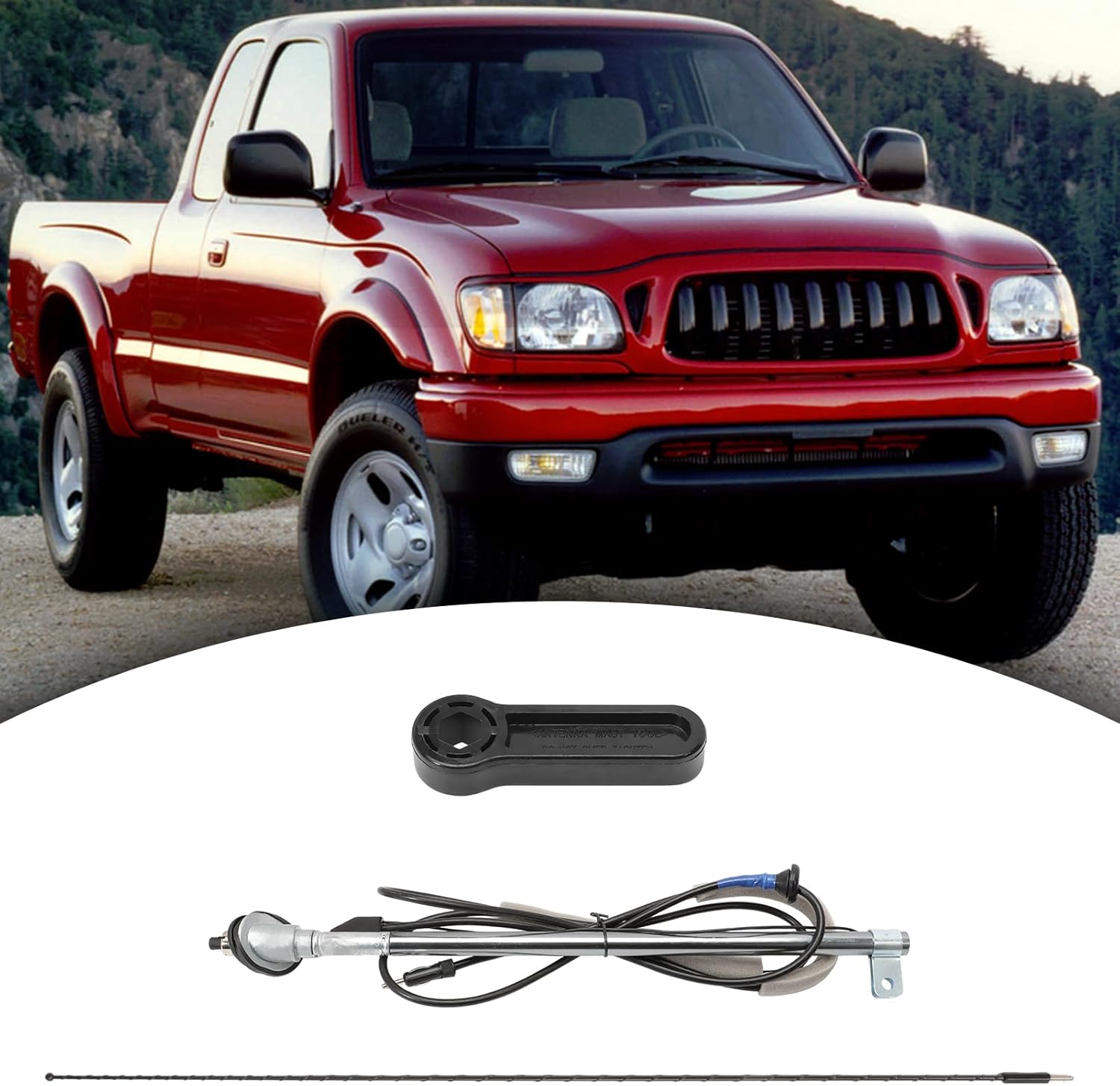 Manual Antenna Assembly Kit for Tacoma 1995-2004 with Antenna Base and Nut Top 86396-04010 86300-04050