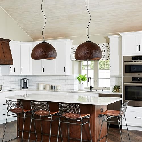 Miniatura 7 de JAYMP Wabi Sabi - Lámpara colgante de 15.7 in para comedor, cocina, isla de granja, lámpara colgante E26, estilo japonés, forma de nido de pájaro