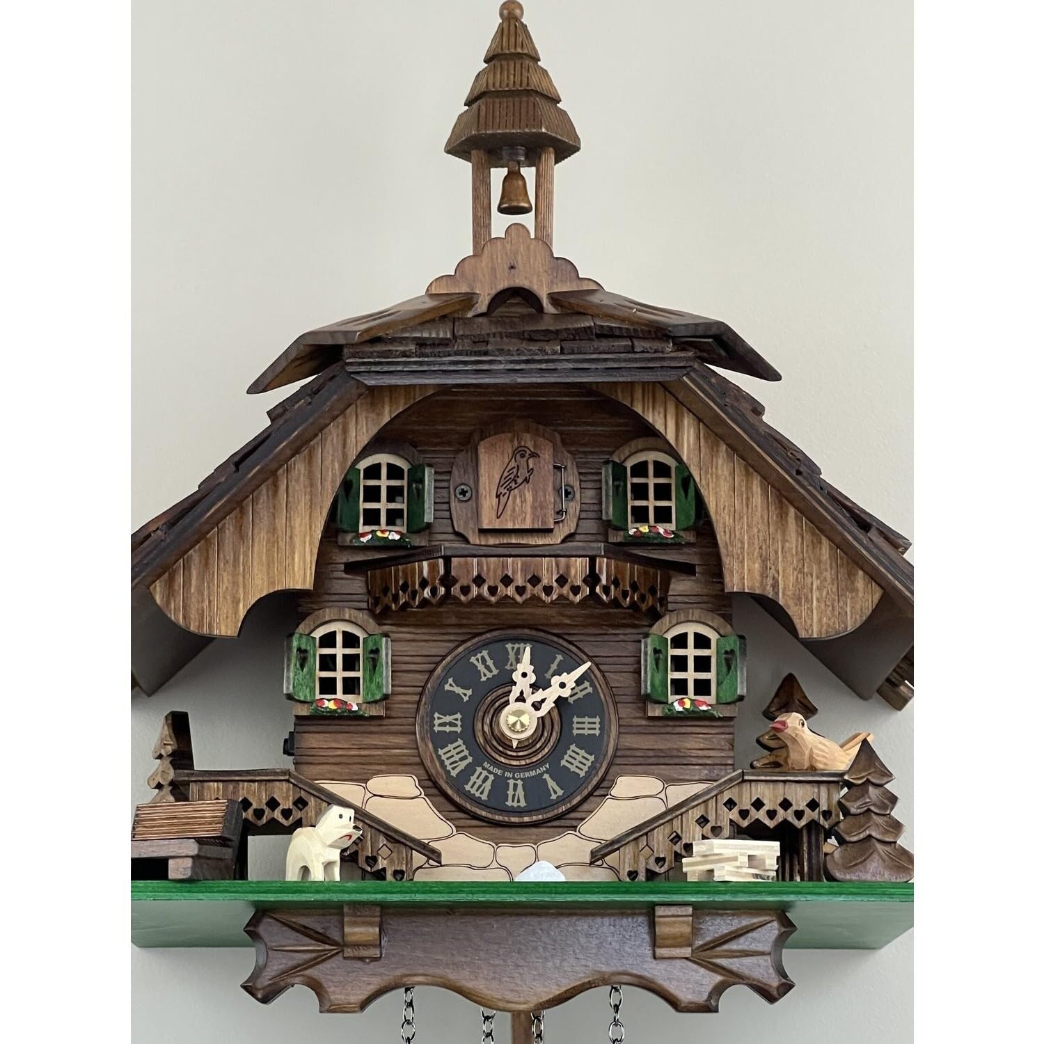 Maykoosh Natural Beauty Chalet with Girl On Rocking Horse - Charming Art Deco Chalet Sculpture Featuring A Girl On A Rocking Horse, Ideal for Decorative Accents