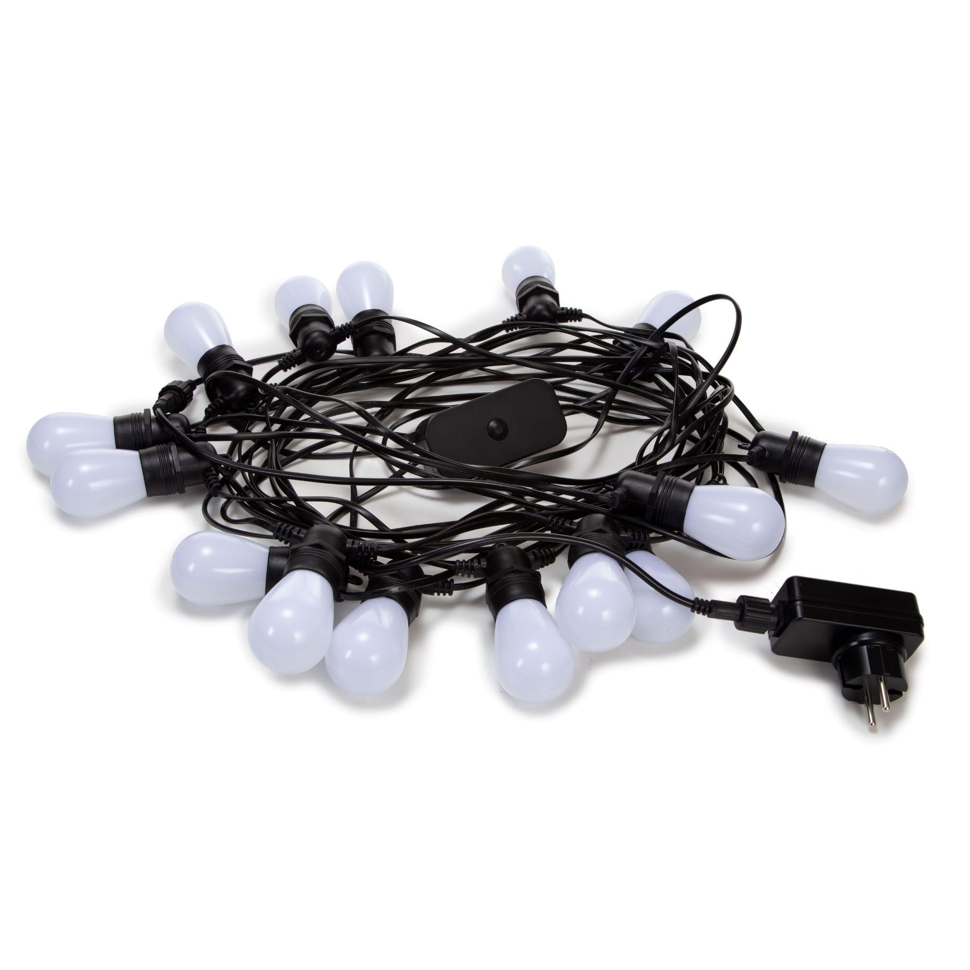 Lichterkette außen bunt, LED Lichterkette smart Outdoor, Lichterkette aussen smart home, RGBW Glühbirnen, Lichterkette mit App-Steuerung Tuya und Musiksynchronisation, 15 m