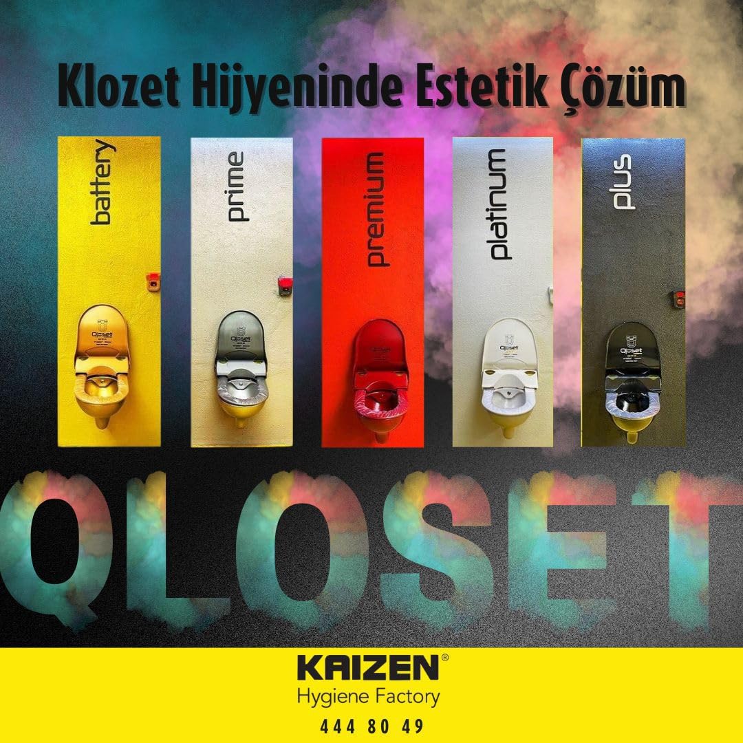 KAİZEN Hijyen Qloset Premium Beyaz Fotoselli Sayaçlı Hijyenik Klozet Kapak Sistemi
