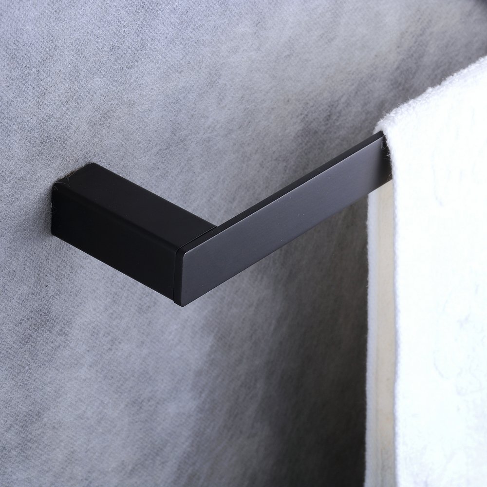 Barra de la Toalla de baño de 24 Pulgadas Sola Barra de Toalla montada en la Pared, Pintura Negra, Beelee BA8501B