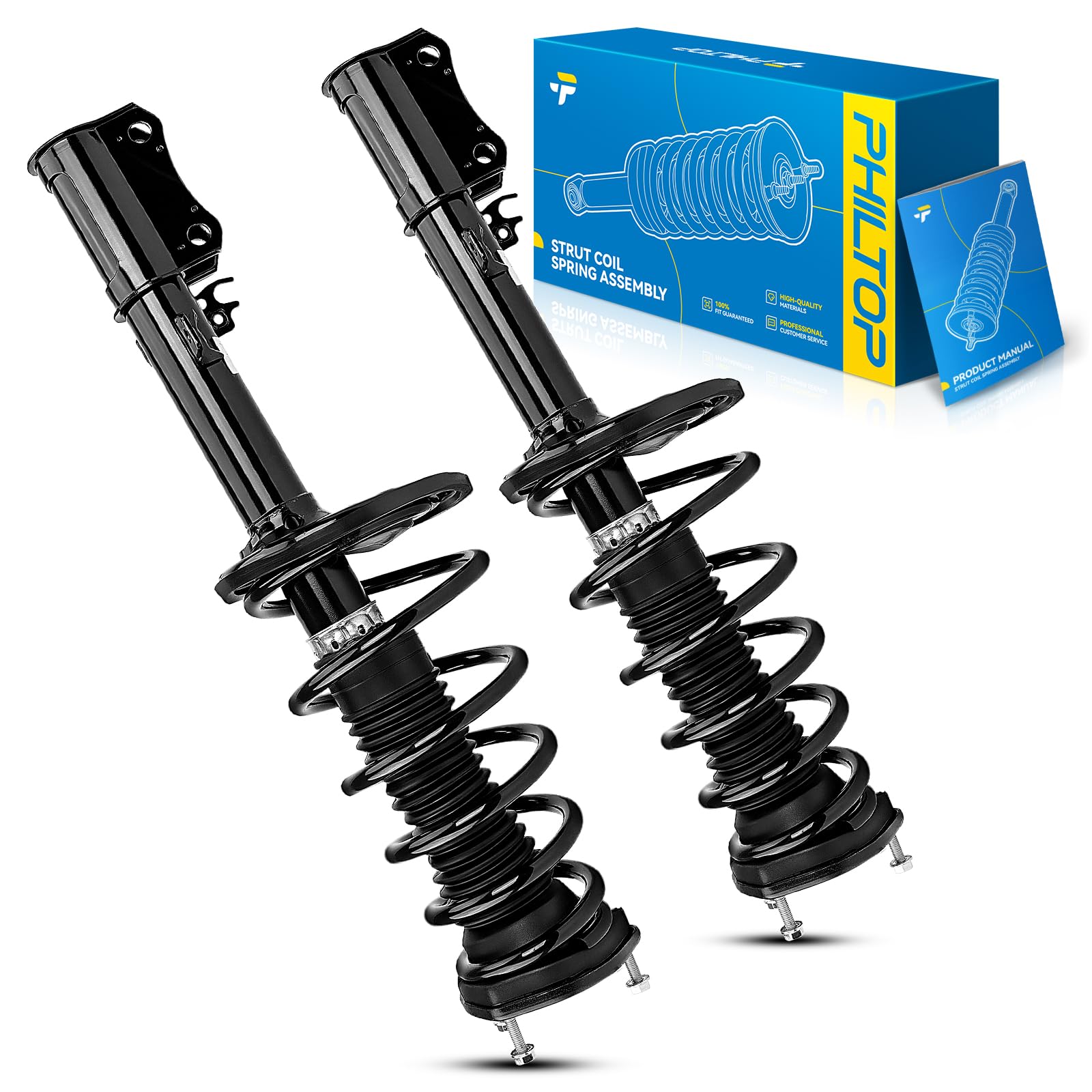 PHILTOP Rear Complete Struts Assembly with Coil Spring For 2004-2006 Toyota Camry 2004-2006 Lexus ES330 172207/172208-Quick Loaded Suspension‌