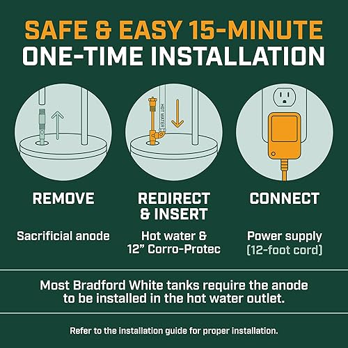 Miniatura 5 de CP-R - Calentador de agua con varilla de ánodo de titanio (para calentadores de agua con varillas de ánodo integradas) - Elimina el olor (olor a