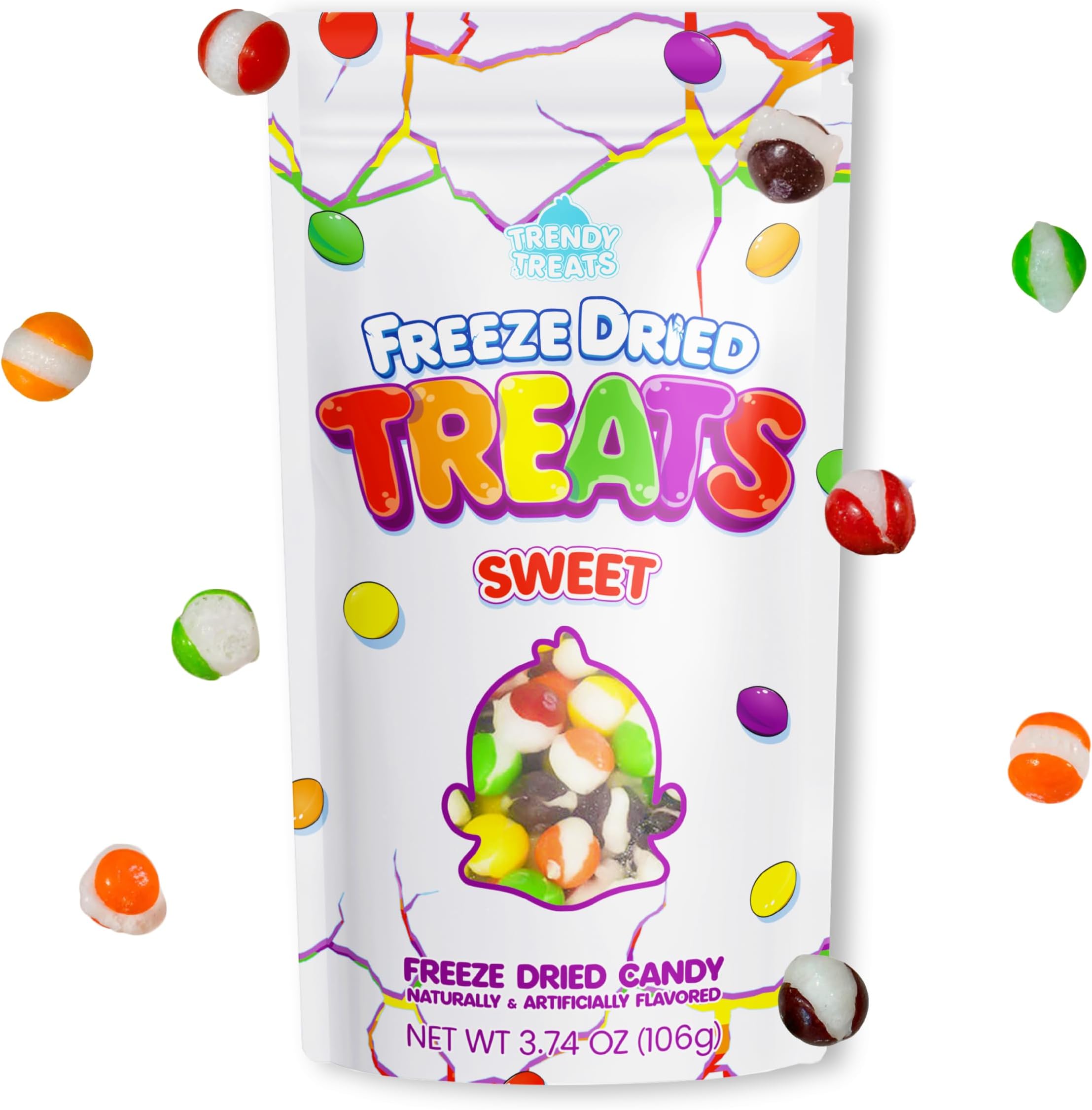 Trendy Treats Freeze Dried Candy - Fun, Exotic & Weird | Featured on Tik Tok Trendy Treats Channel | Delightful Crunchy Bites - Perfect Candy Gift for Kids - Resealable Packaging - 4.2oz