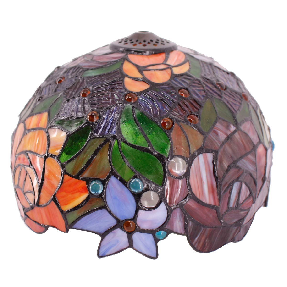 Buy WERFACTORY Tiffany Lamp Shade Replacement 12X6 Inch Red Rose Flower Stained Glass Lampshade