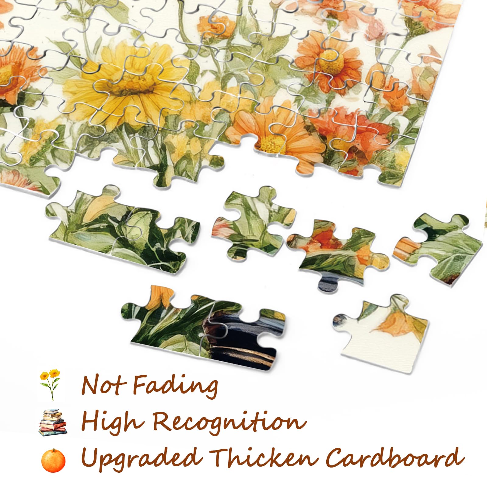 1000 Piece Flower Book Jigsaw Puzzle For Adults - Vintage Watercolor Floral & Fruit Painting