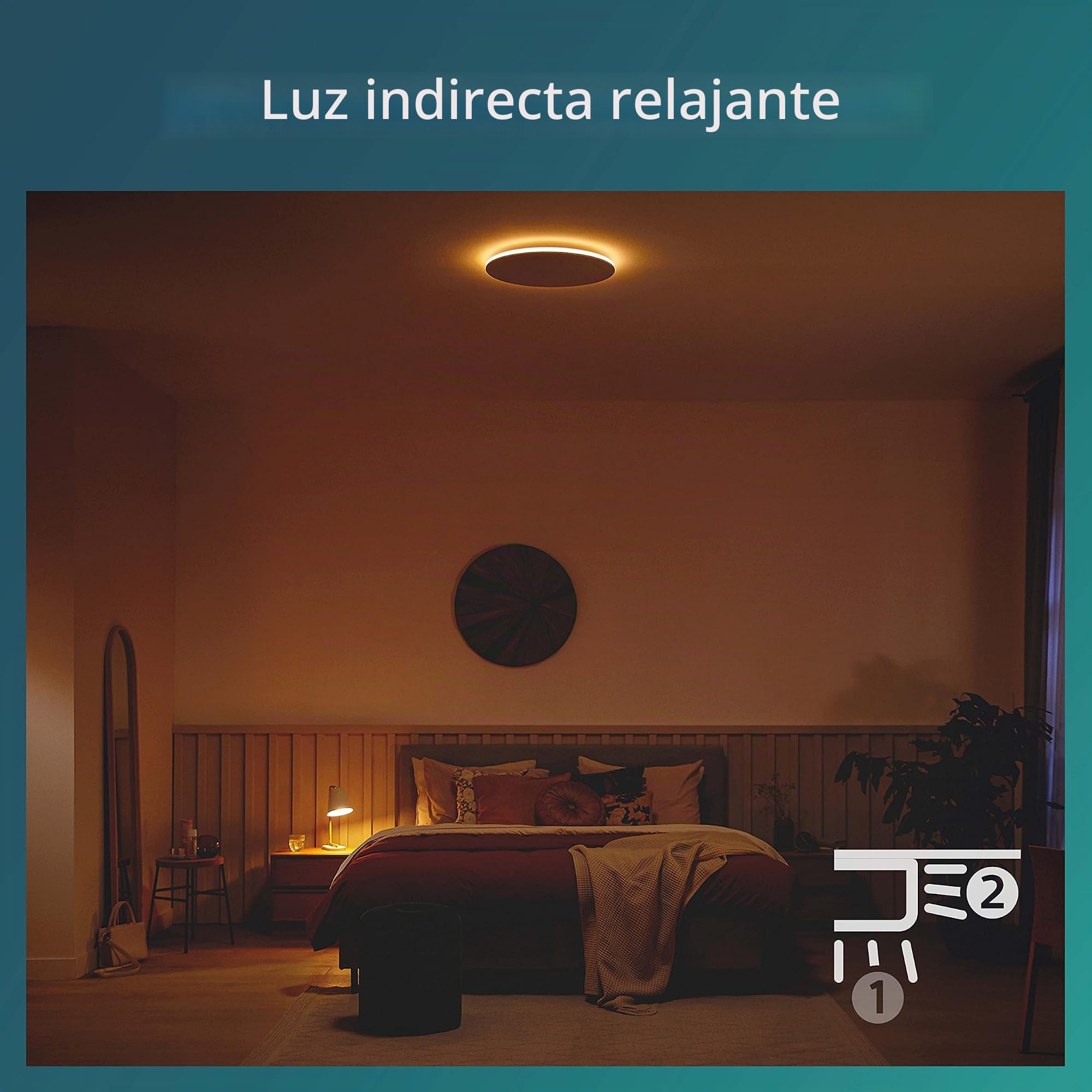 PHILIPS - Plafón Lámpara LED de techo Ozziet Blanco 22W 4000K Luz Blanca Fría regulable con 3 ajustes de ambiente