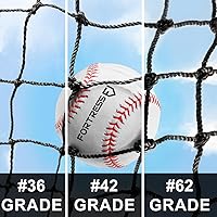Vista 3 de Fortress Baseball Batting Cage Nets Heavy-Duty HDPP Fully Enclosed Baseball & Softball Cage Netting [14 Sizes & 3 Grade Options] – NET ONLY