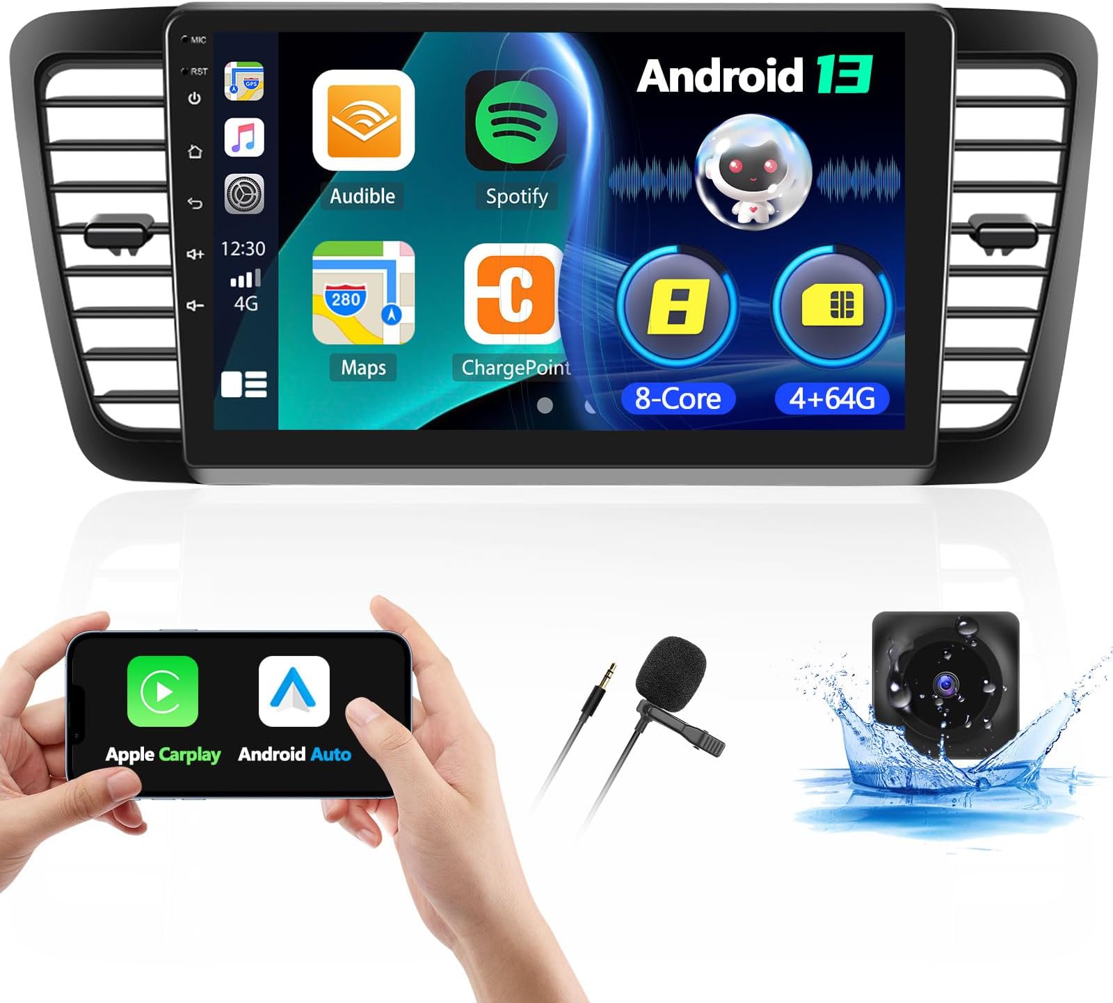 Hikity 2+64G Android 13 Car Stereo for Subaru Legacy Outback 20052009 Radio Support
